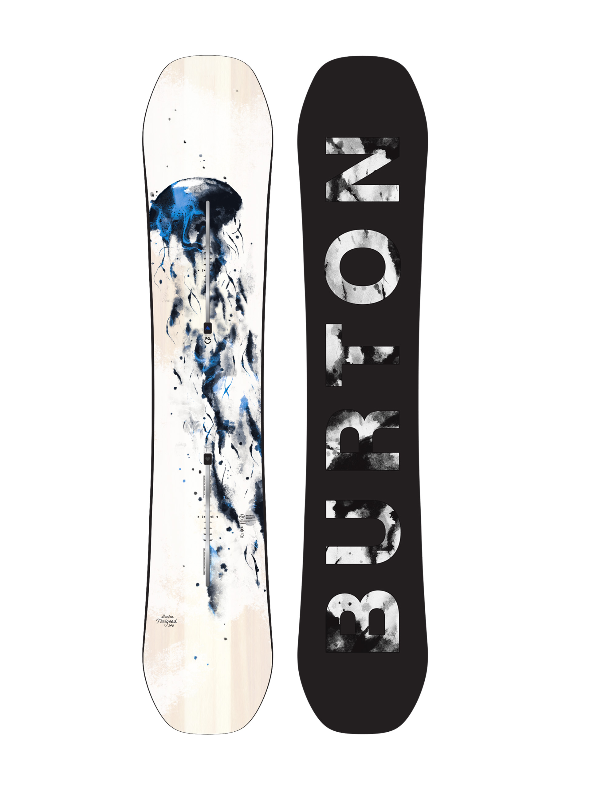 Snowboard Burton Feelgood Wmn - alb, negru, multicolor (jellyfish)