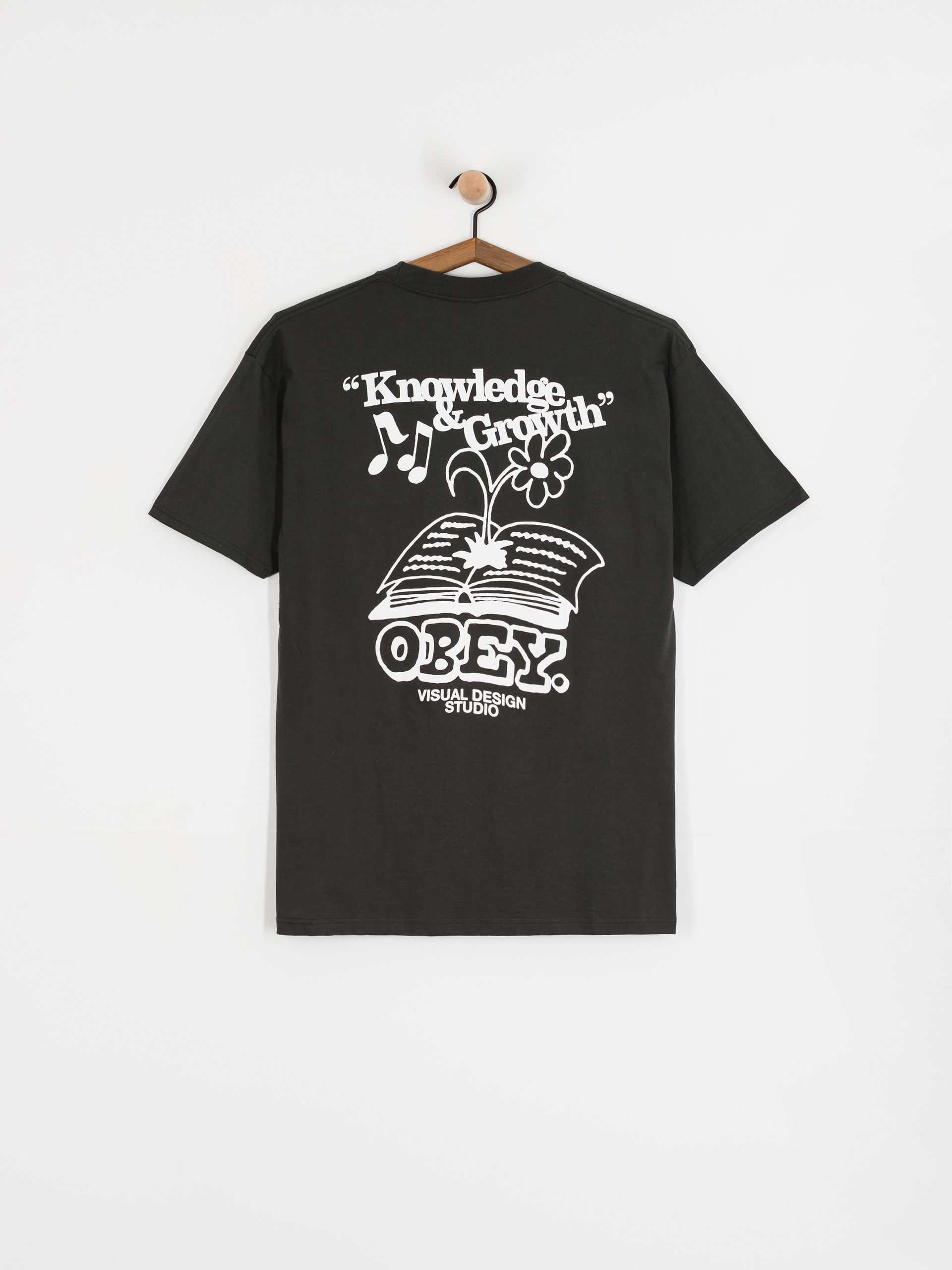 Tricou OBEY Obey Knowledge & Growth (vintage black)