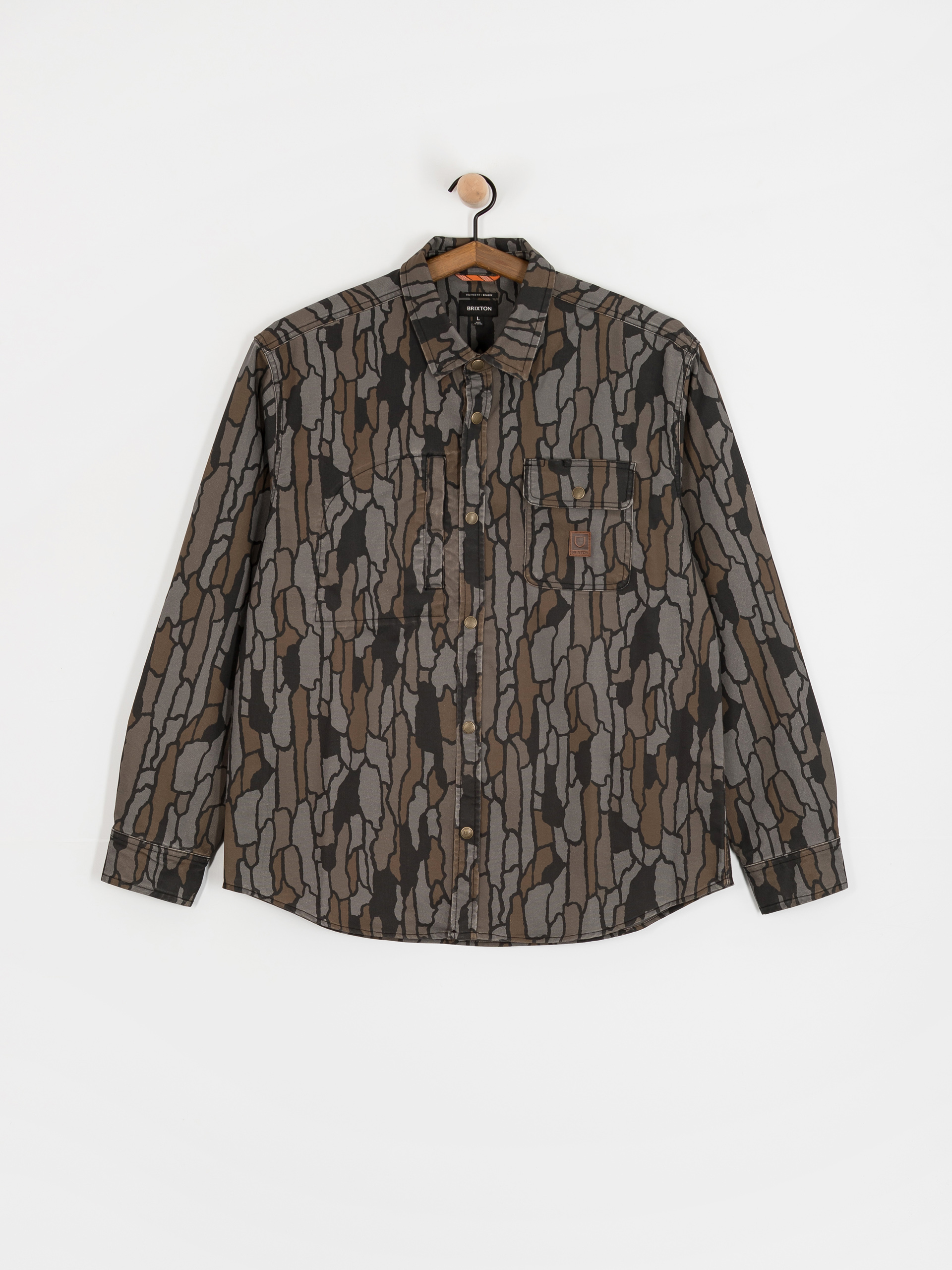 Cămașă Brixton Builders Stretch Overshirt (bark camo)