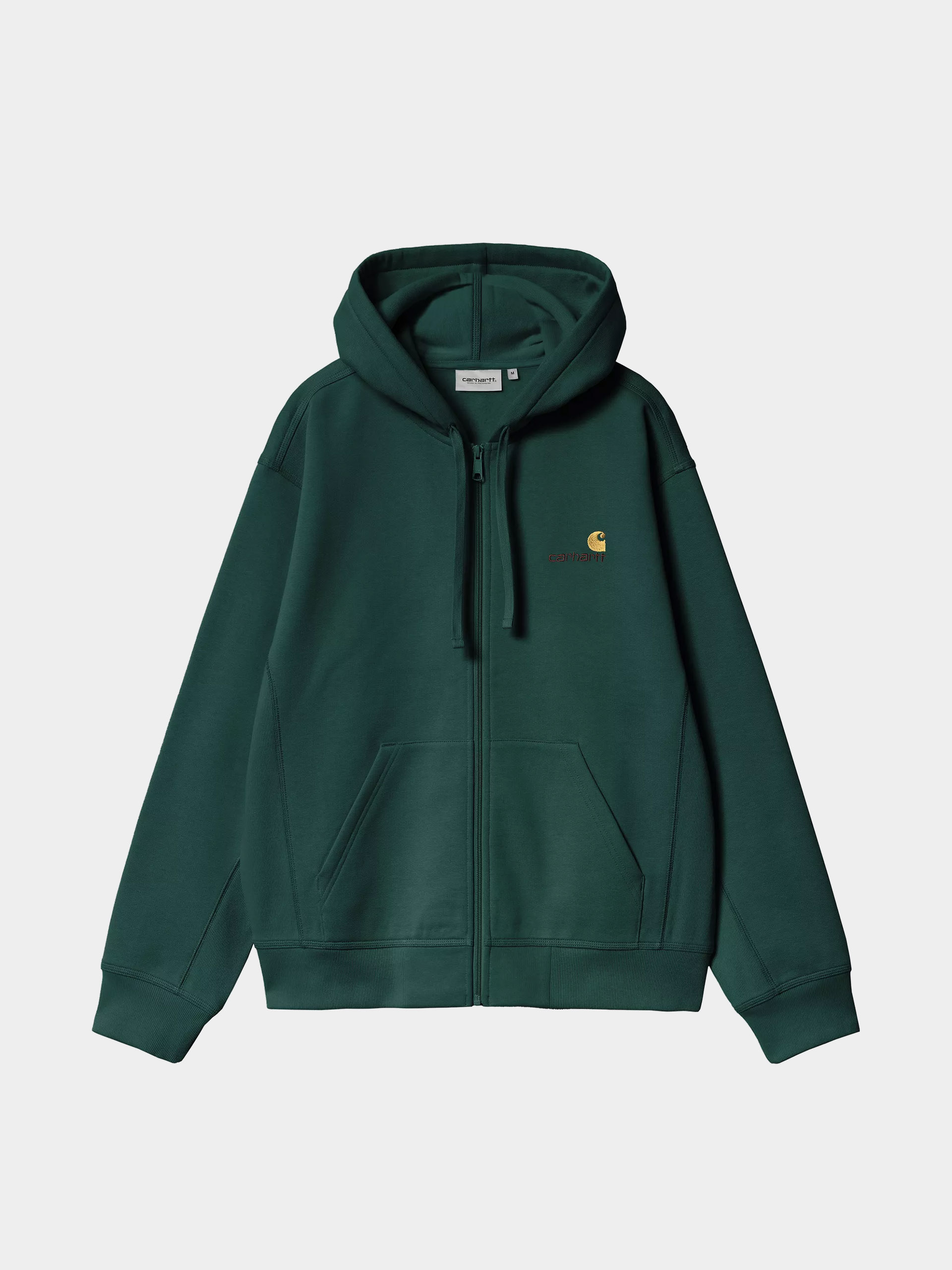 Hanorac cu glugă Carhartt WIP American Script ZHD (dark fir)
