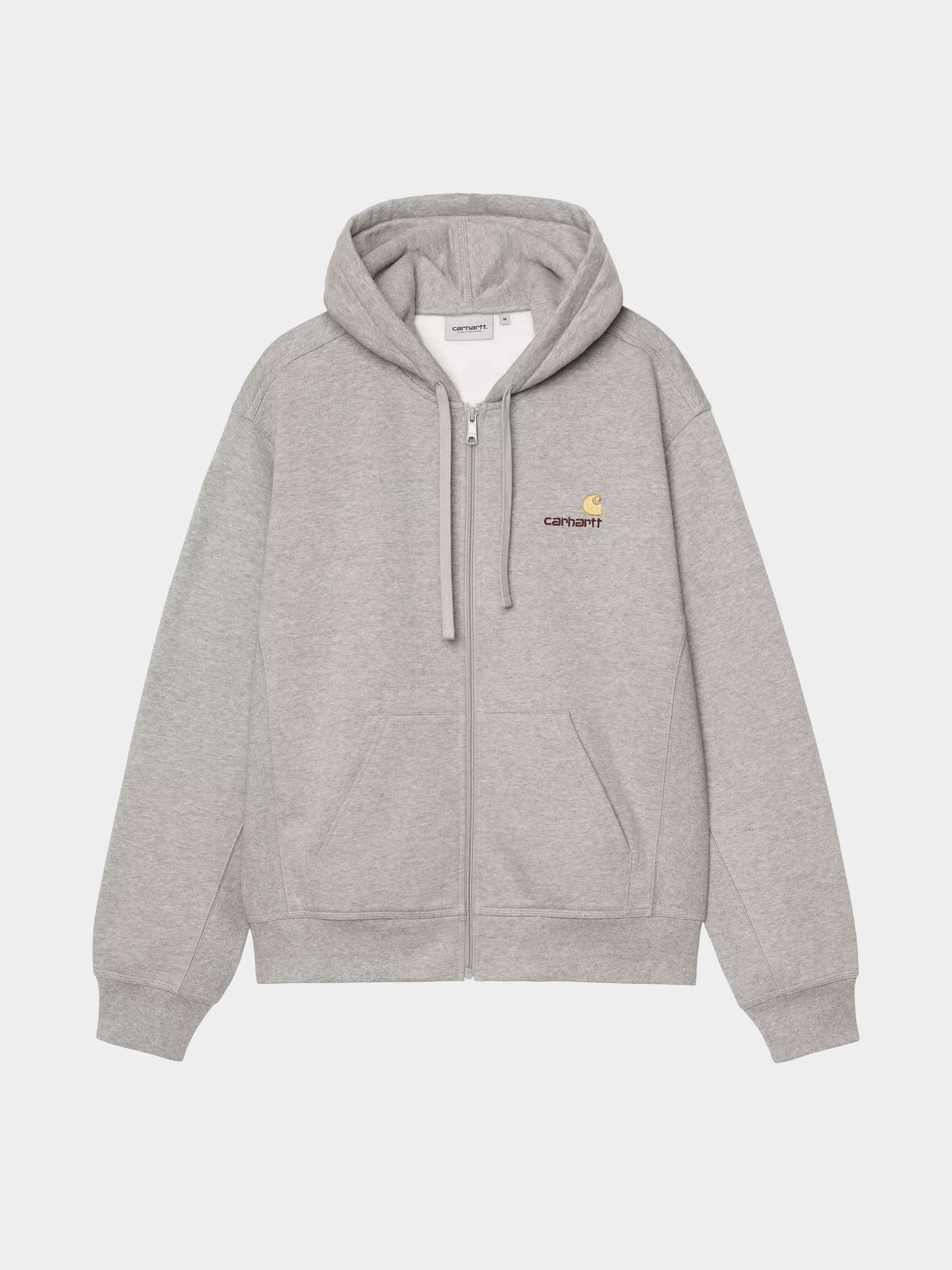 Hanorac cu glugă Carhartt WIP American Script ZHD (grey heather)