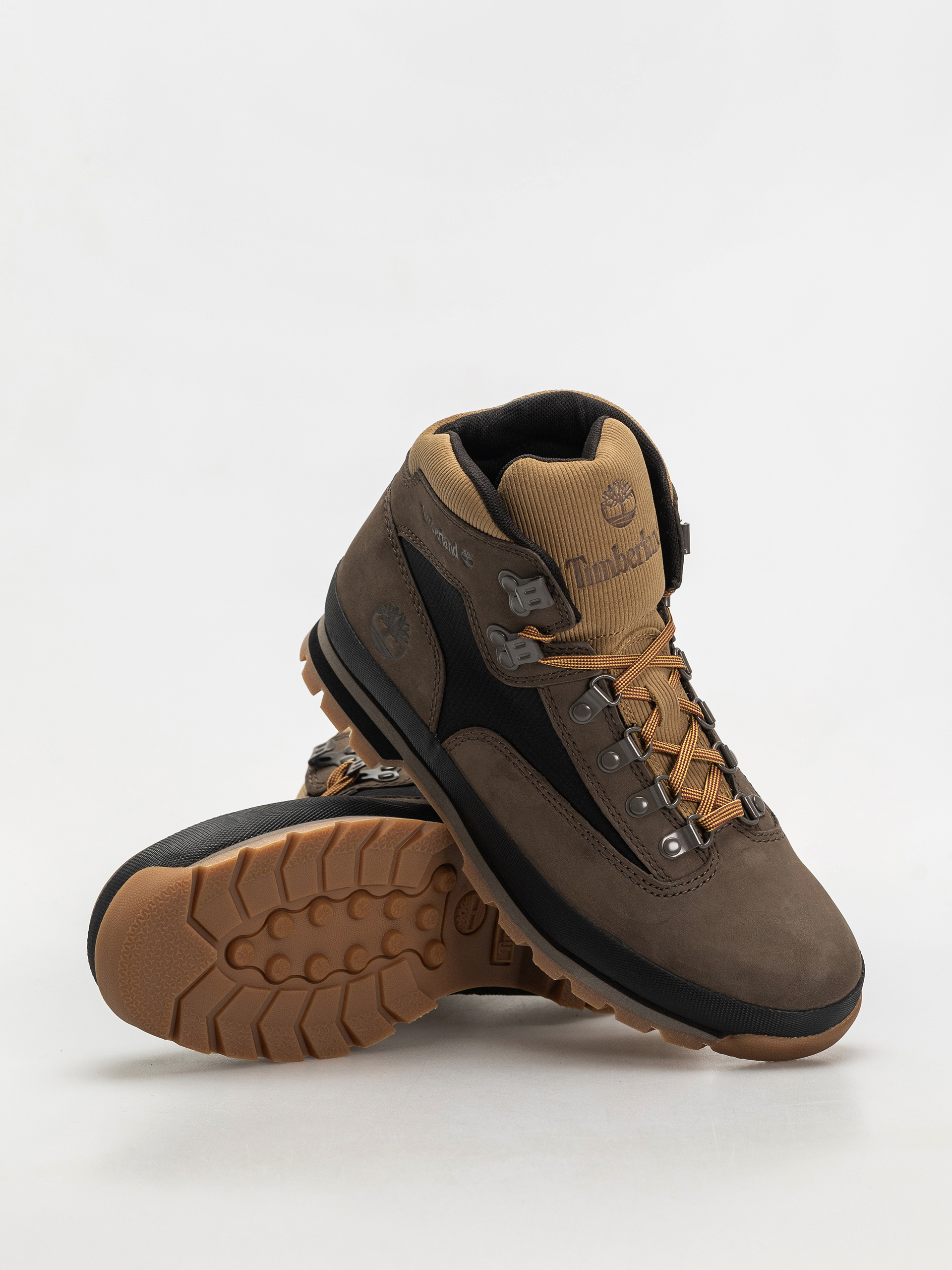 Pantofi Timberland zimowe Euro Hiker (dark brown nubuck w black)