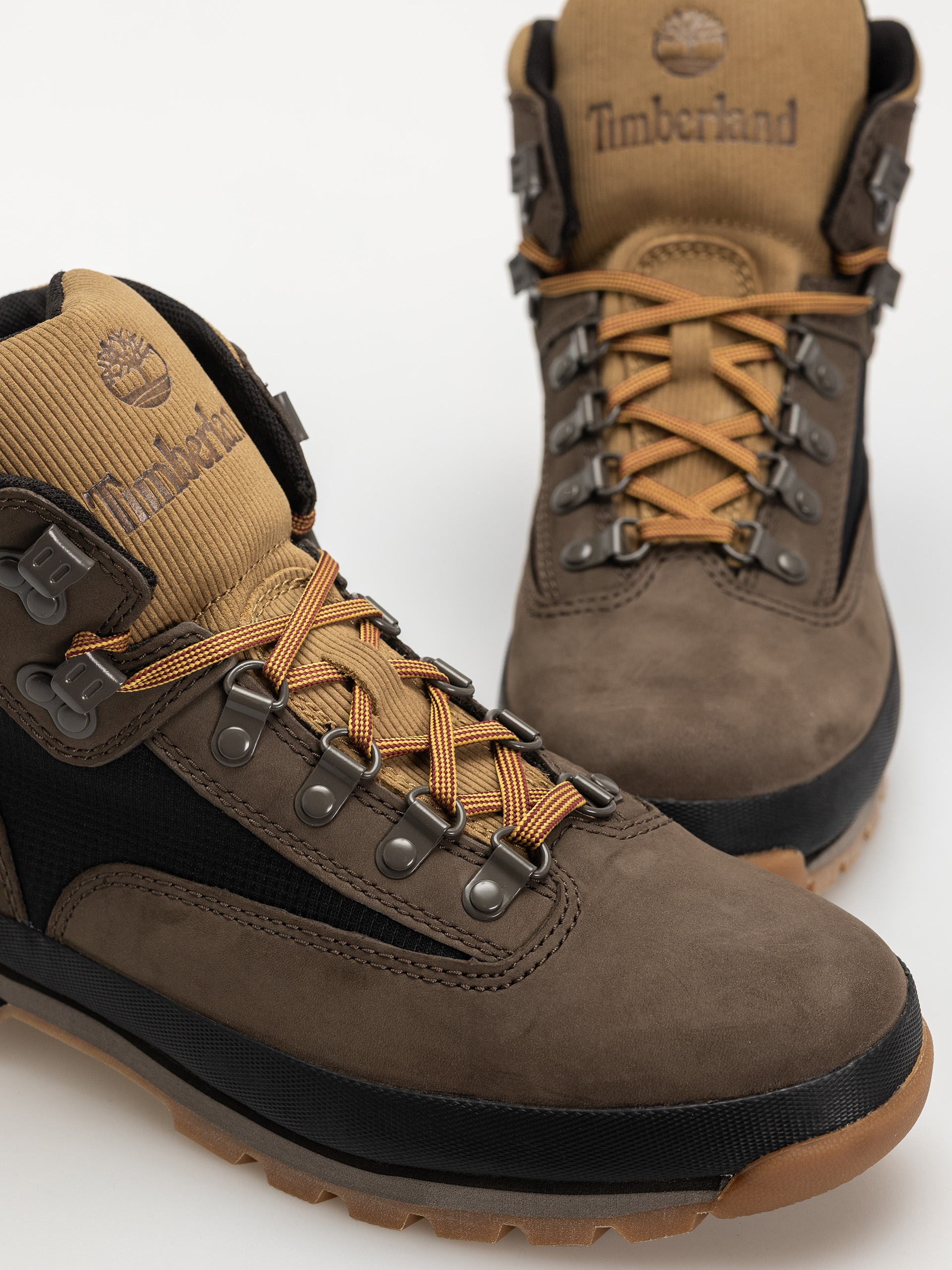 Pantofi Timberland zimowe Euro Hiker (dark brown nubuck w black)