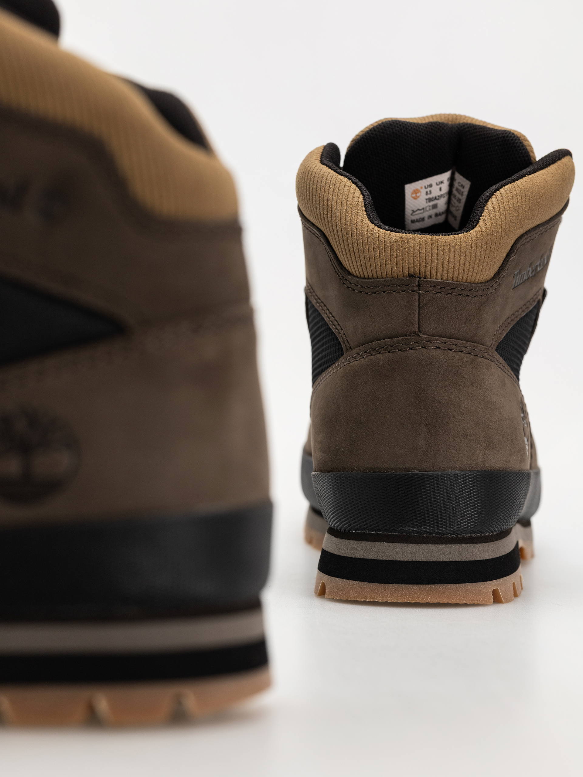 Pantofi Timberland zimowe Euro Hiker (dark brown nubuck w black)