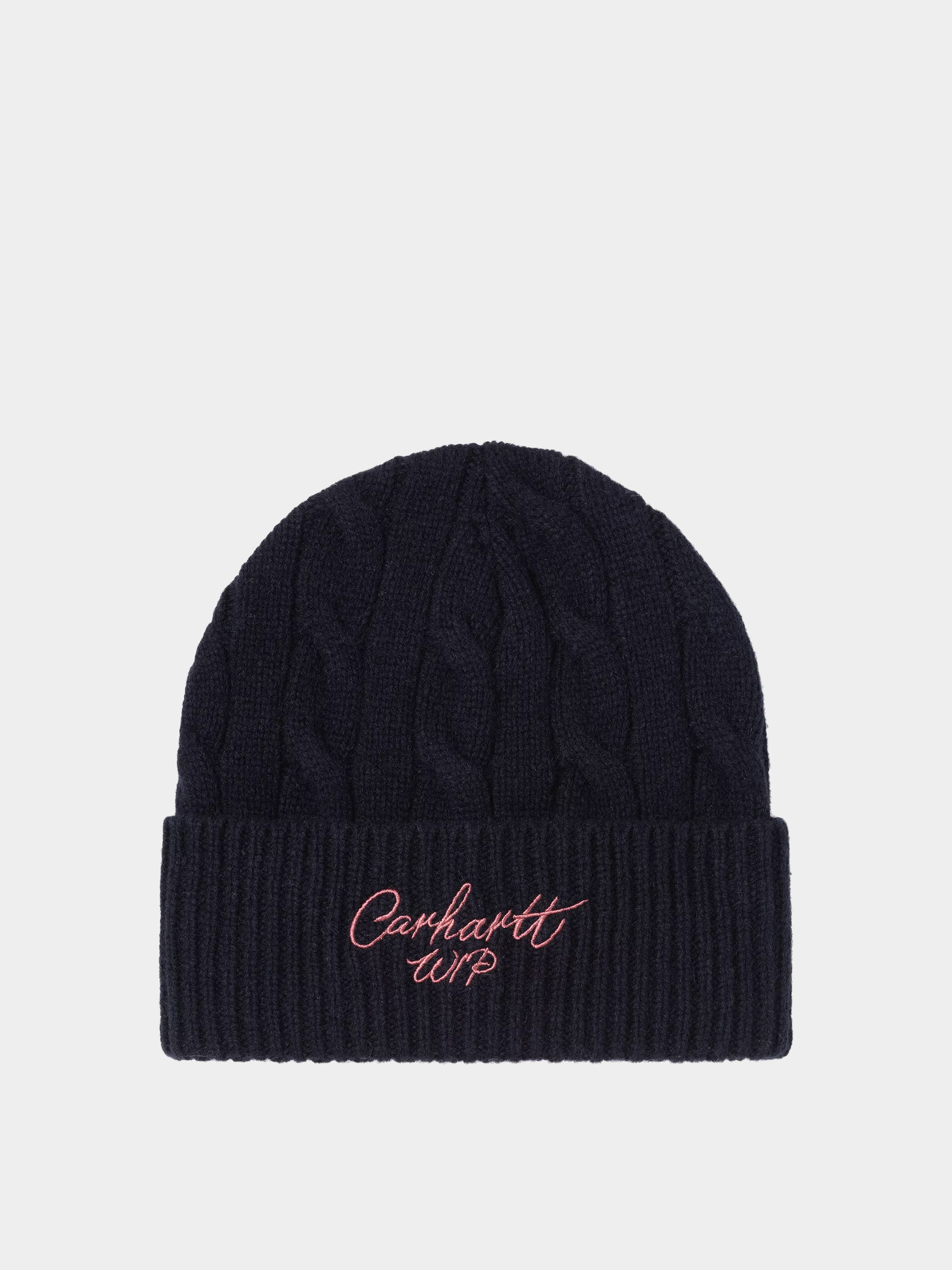 Căciulă Carhartt WIP Signature Cable (deep night/glassy pink)