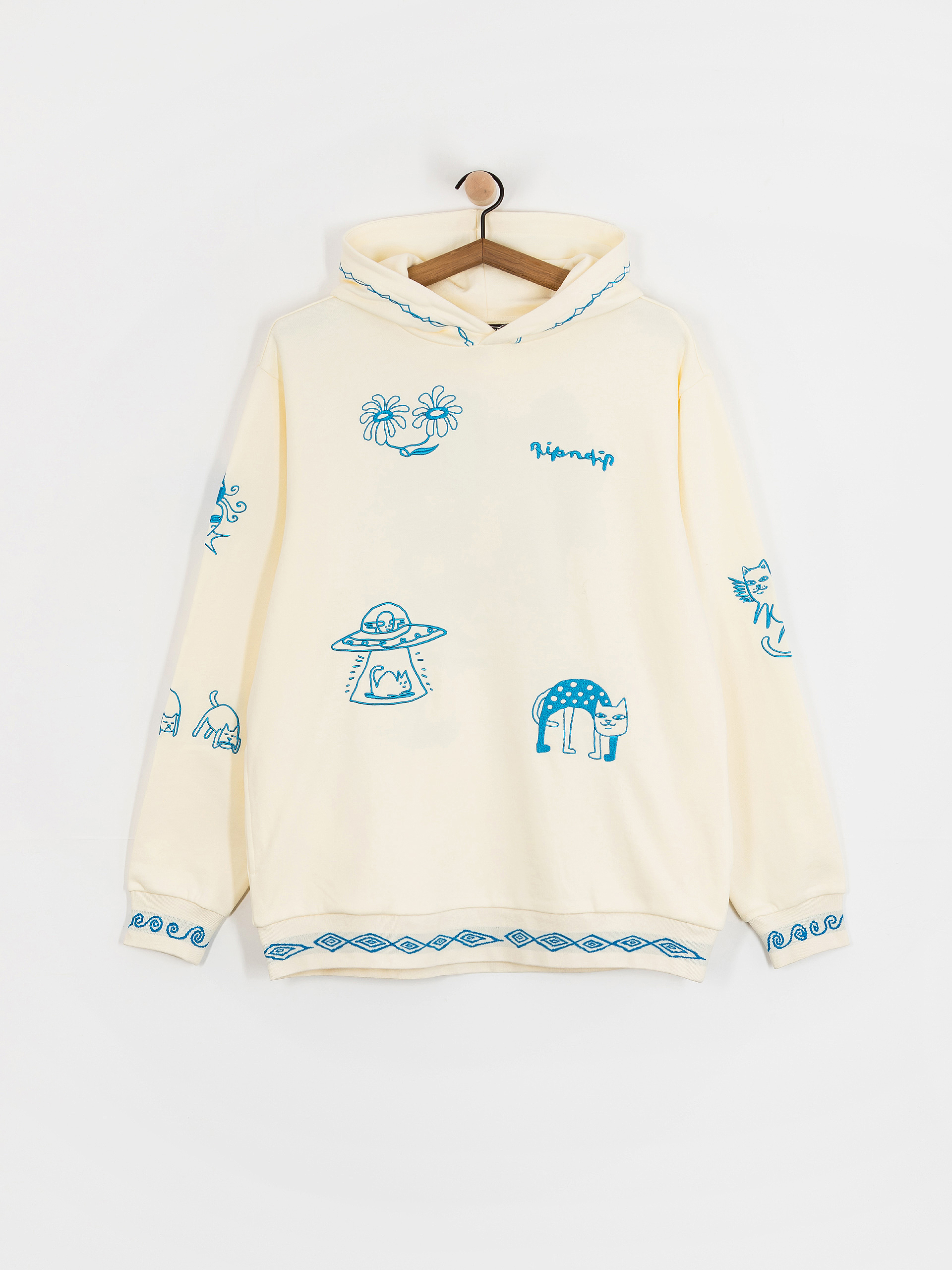 Hanorac cu glugă RipNDip Blonded HD (off white)