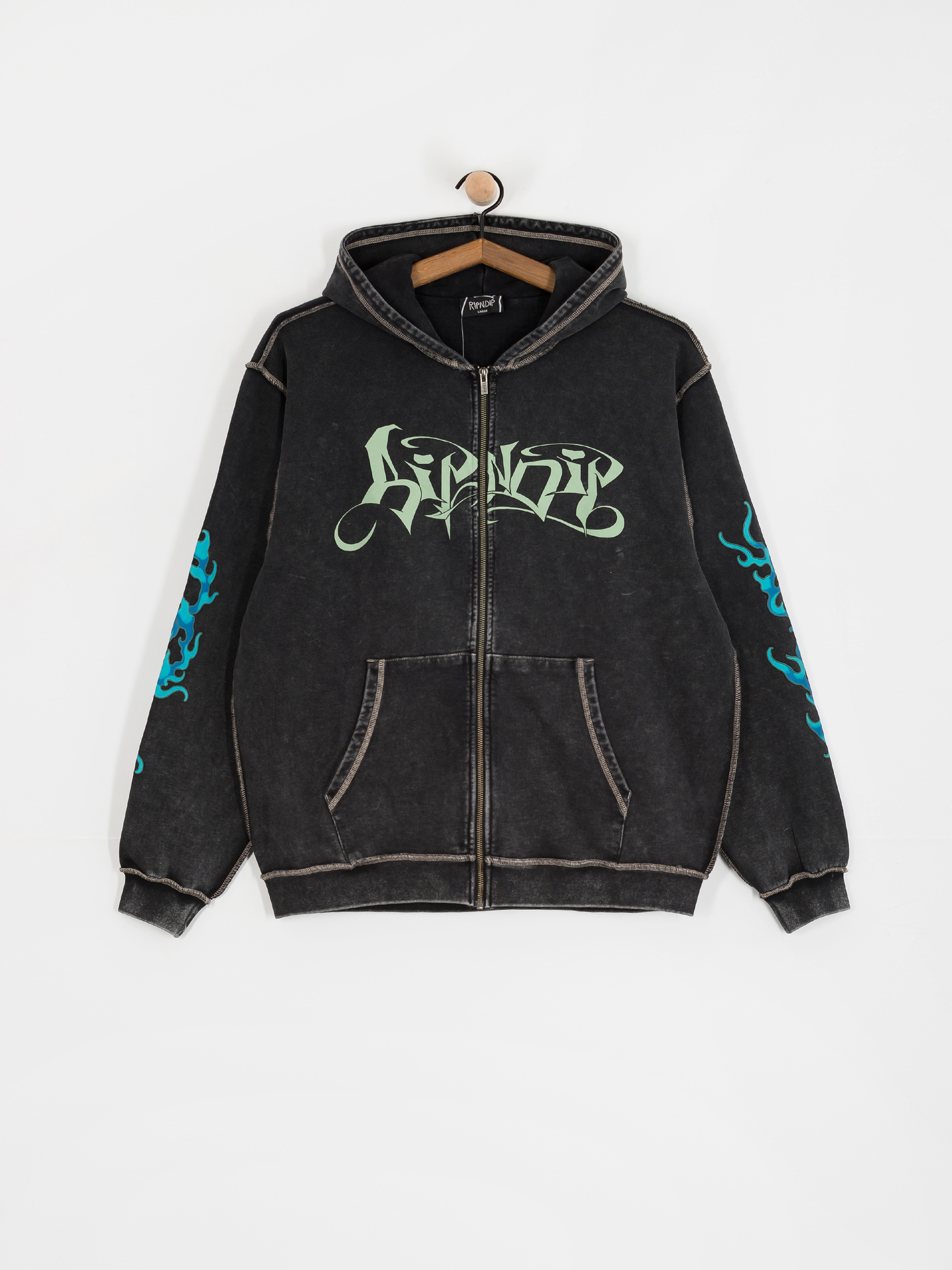 Hanorac cu glugă RipNDip Squabble Up HD (black vintage wash)