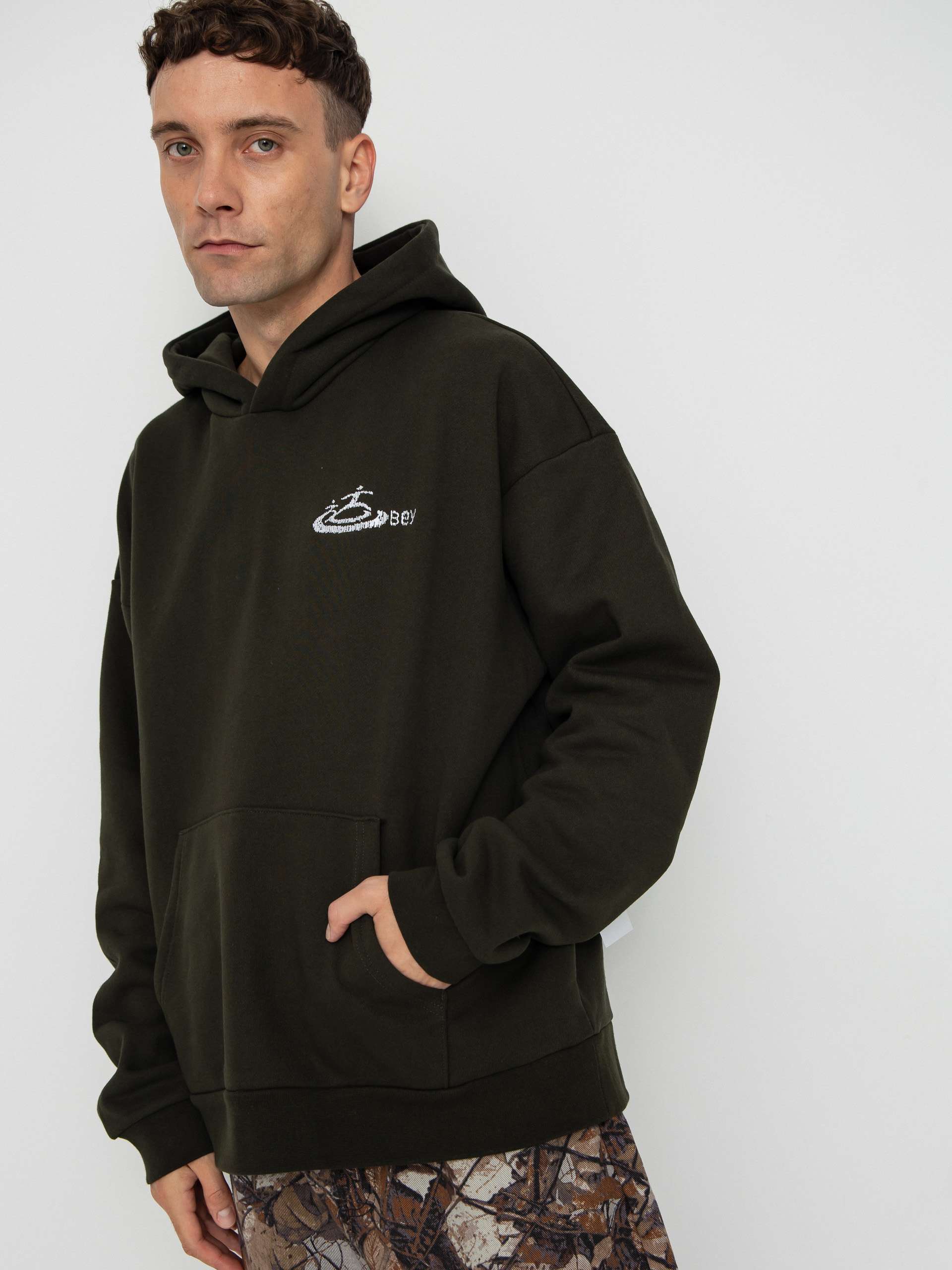 Hanorac cu glugă OBEY Corp Extra Heavy HD (rosin)