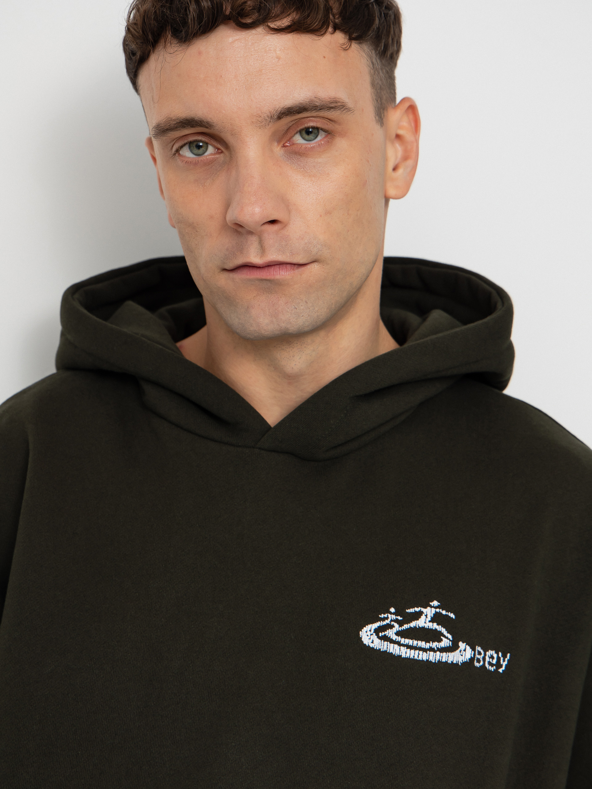 Hanorac cu glugă OBEY Corp Extra Heavy HD (rosin)