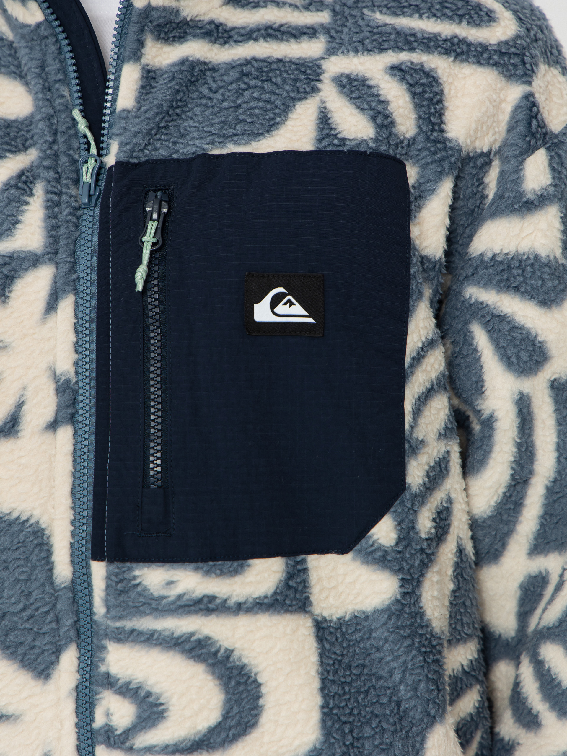 Pentru bărbați Hanorac din fleece Quiksilver Clean Coast FZ (china blue desert checker)