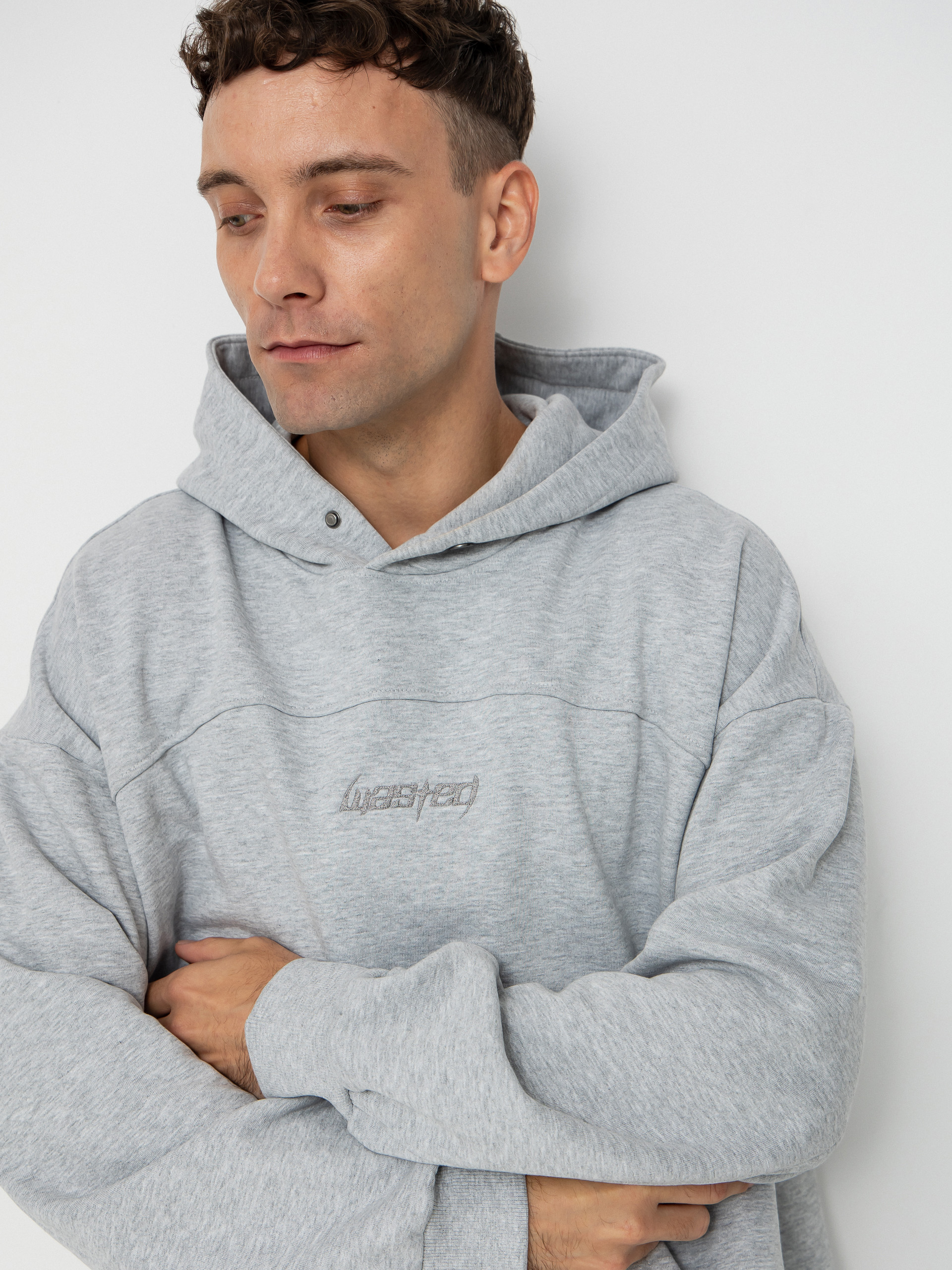 Hanorac cu glugă Wasted Paris Switchblade Boxy HD (ash grey)