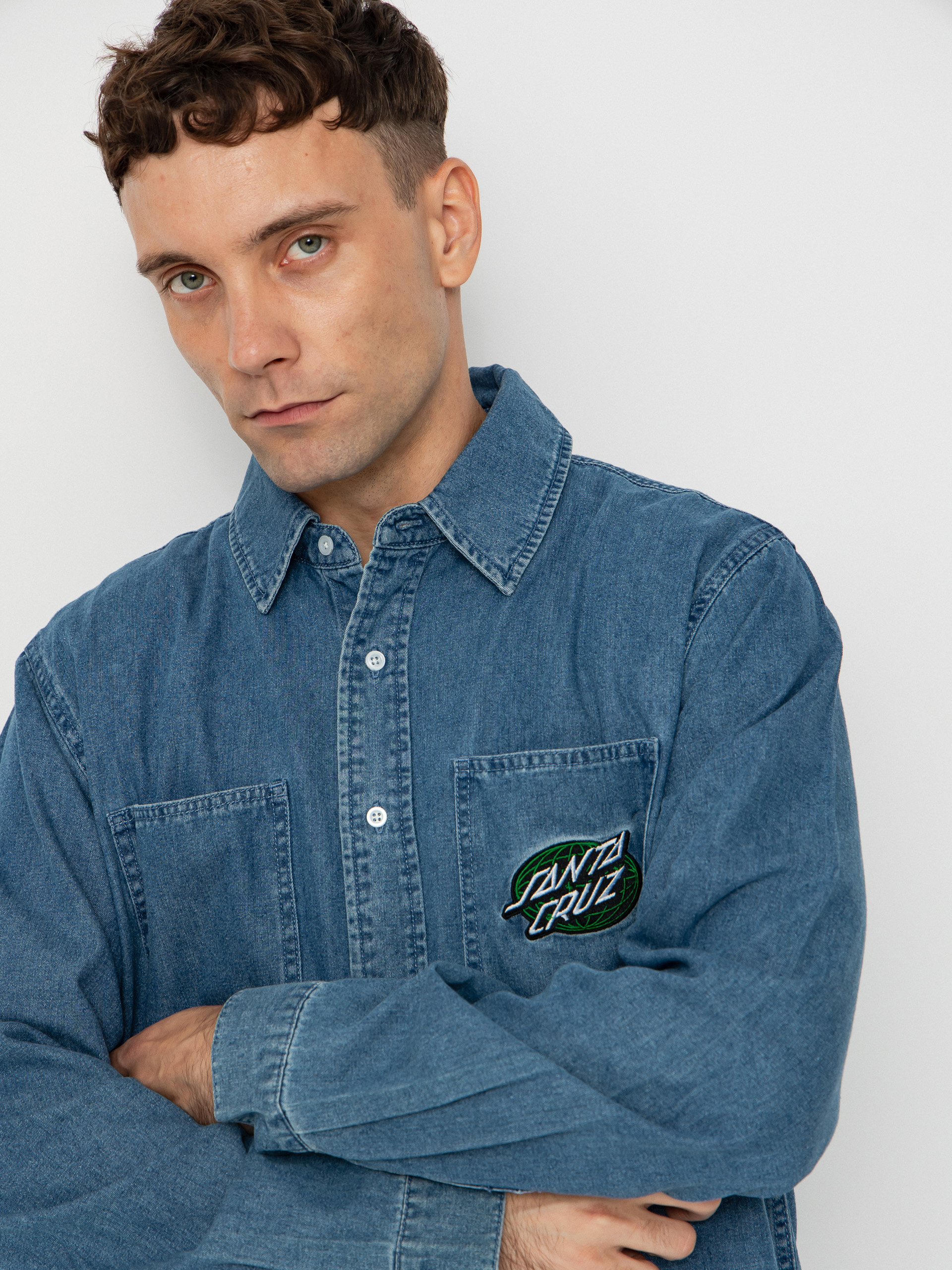 Cămașă Santa Cruz Global Oval Dot (classic blue)