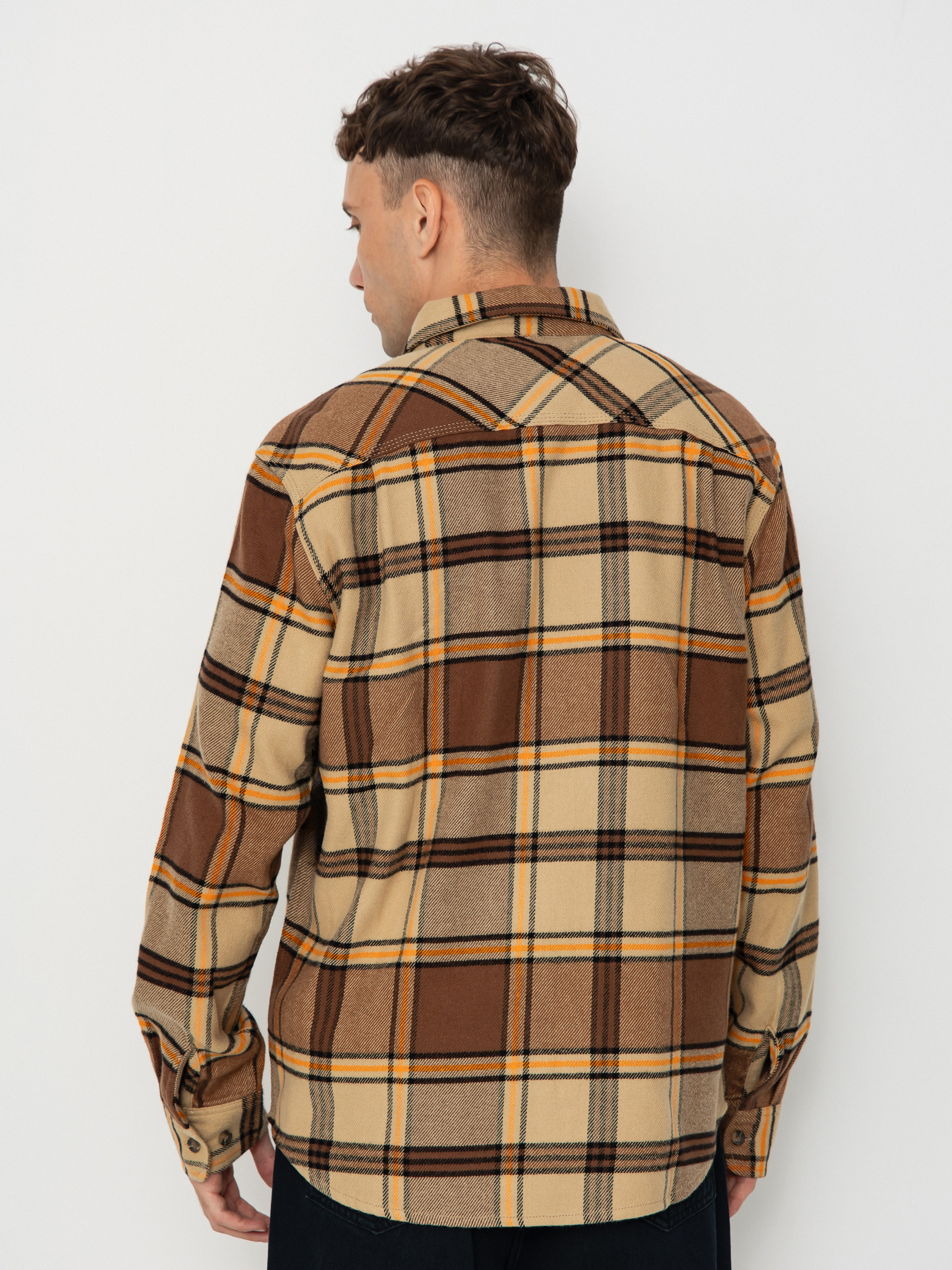 Cămașă Brixton Bowery Flannel (sand/pinecone/solar orange)