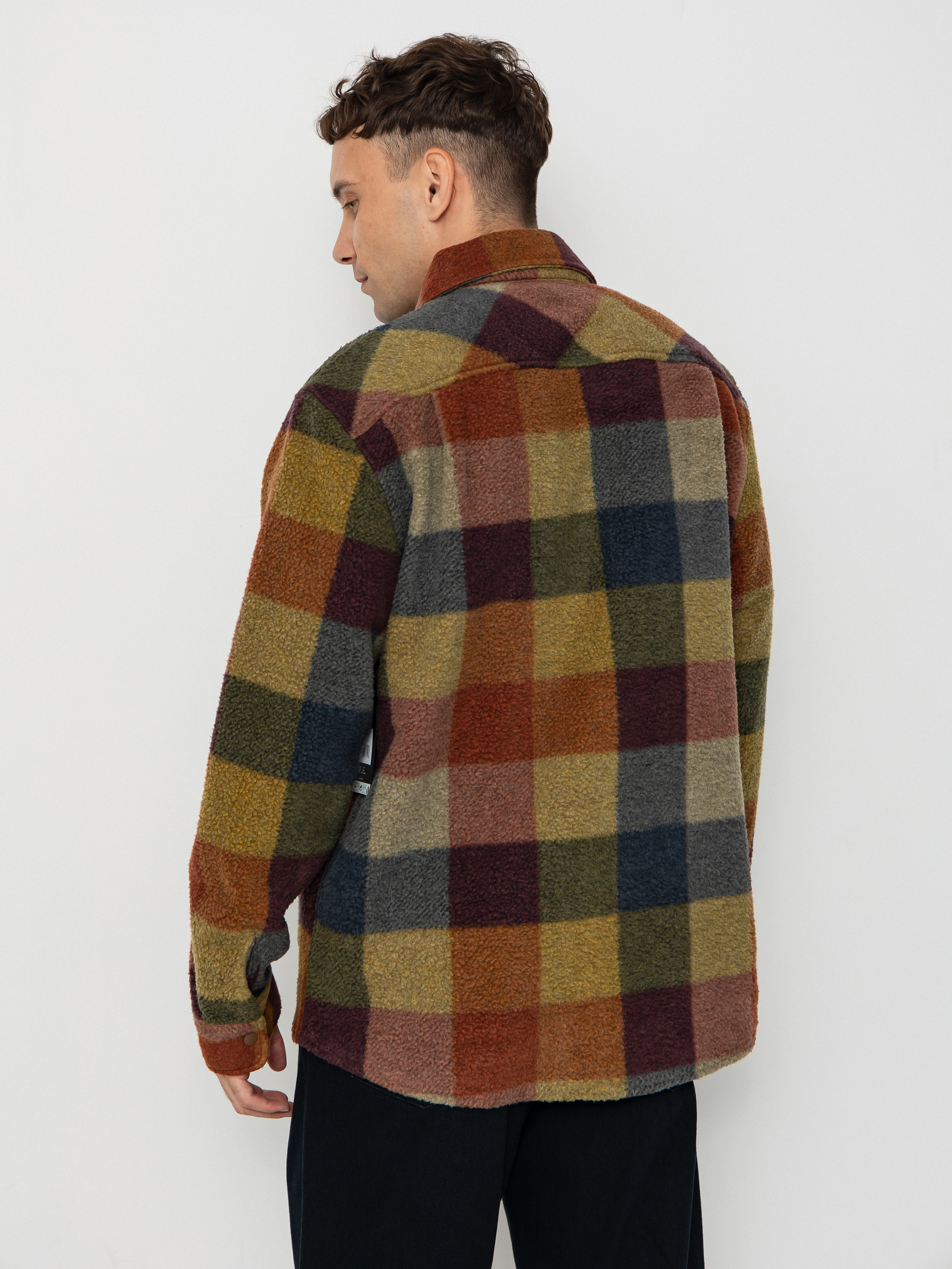 Cămașă Brixton Bowery Arctic Stretch Flee (rust/cooper plaid)