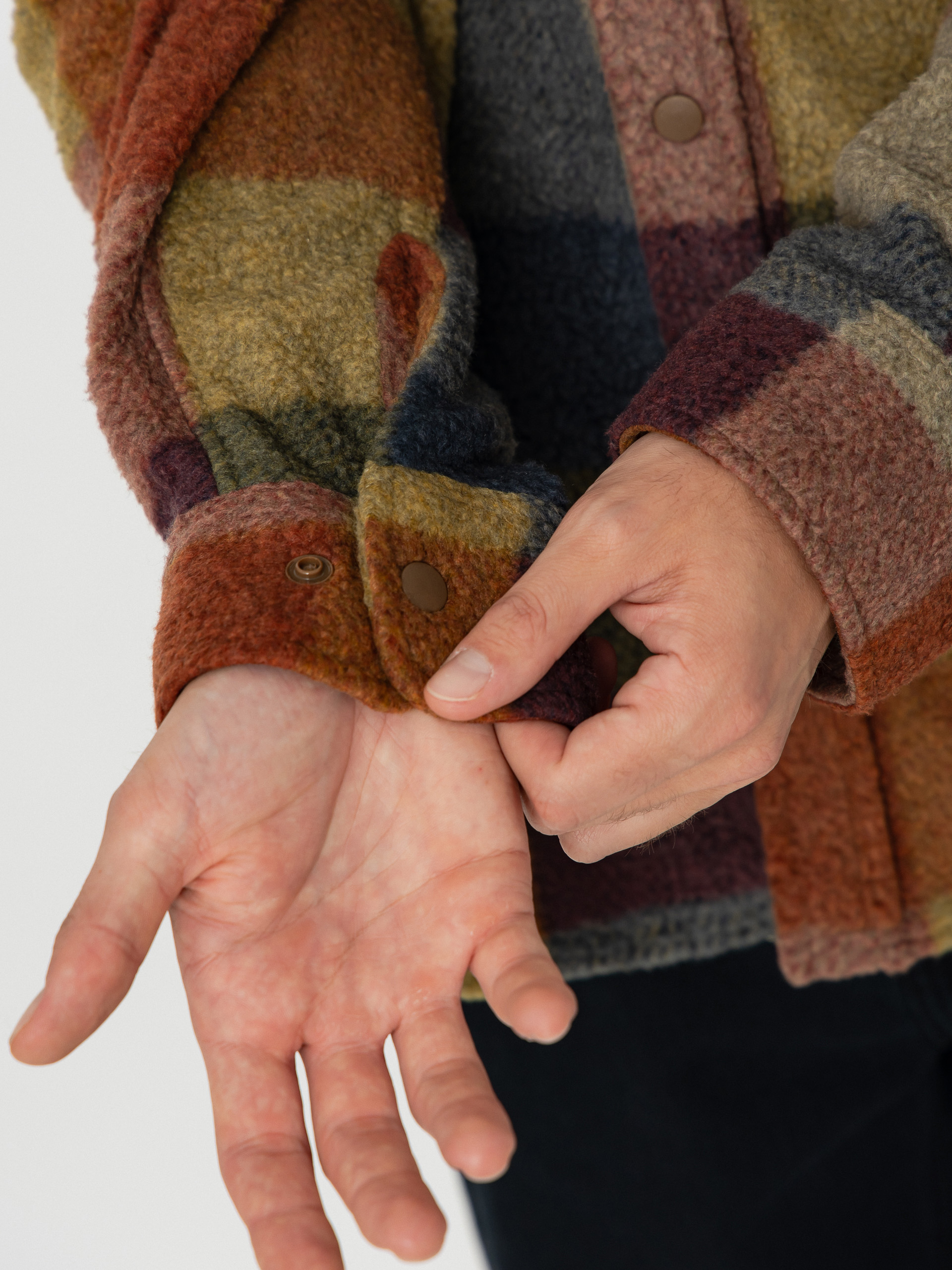 Cămașă Brixton Bowery Arctic Stretch Flee (rust/cooper plaid)