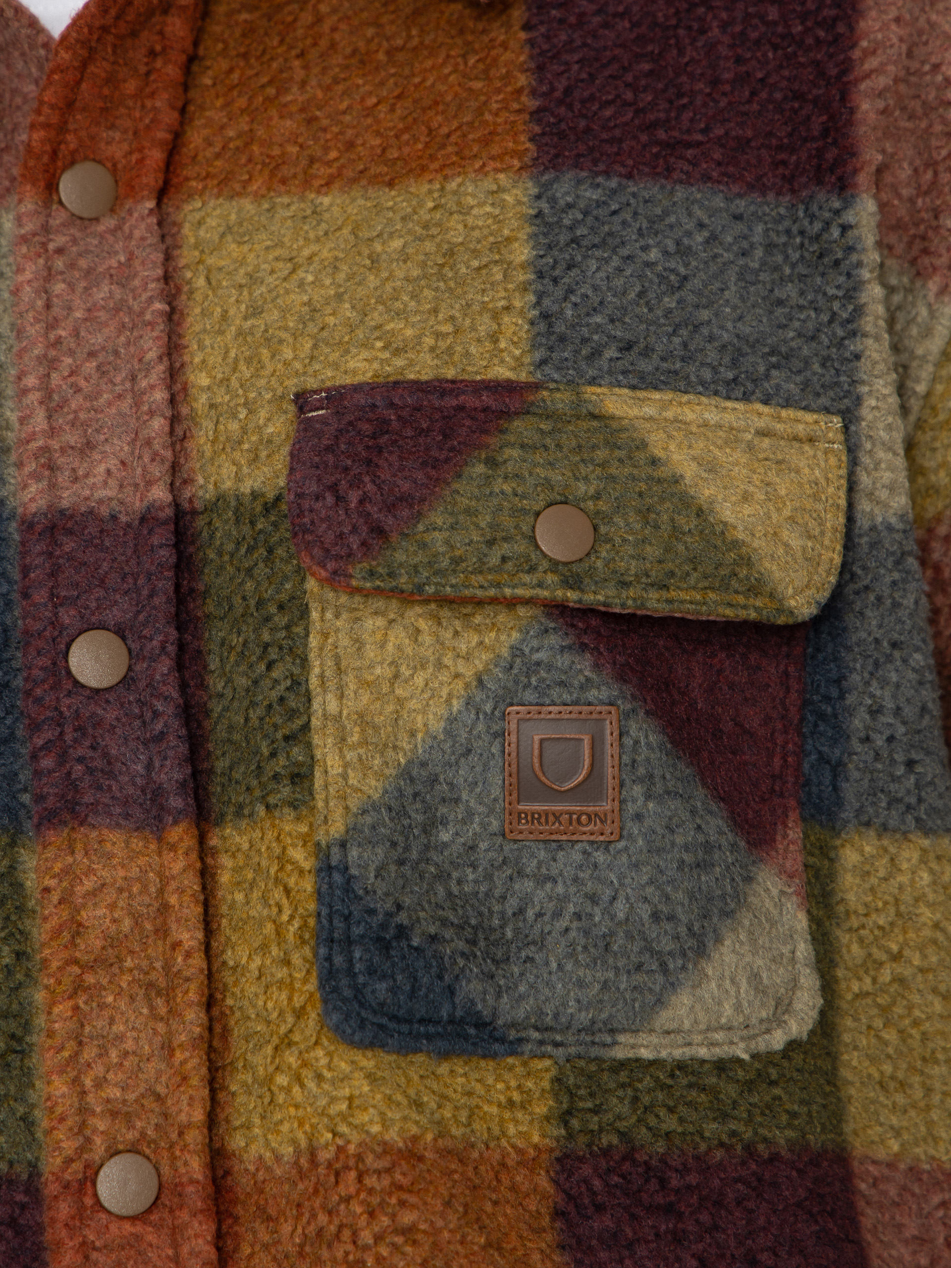 Cămașă Brixton Bowery Arctic Stretch Flee (rust/cooper plaid)