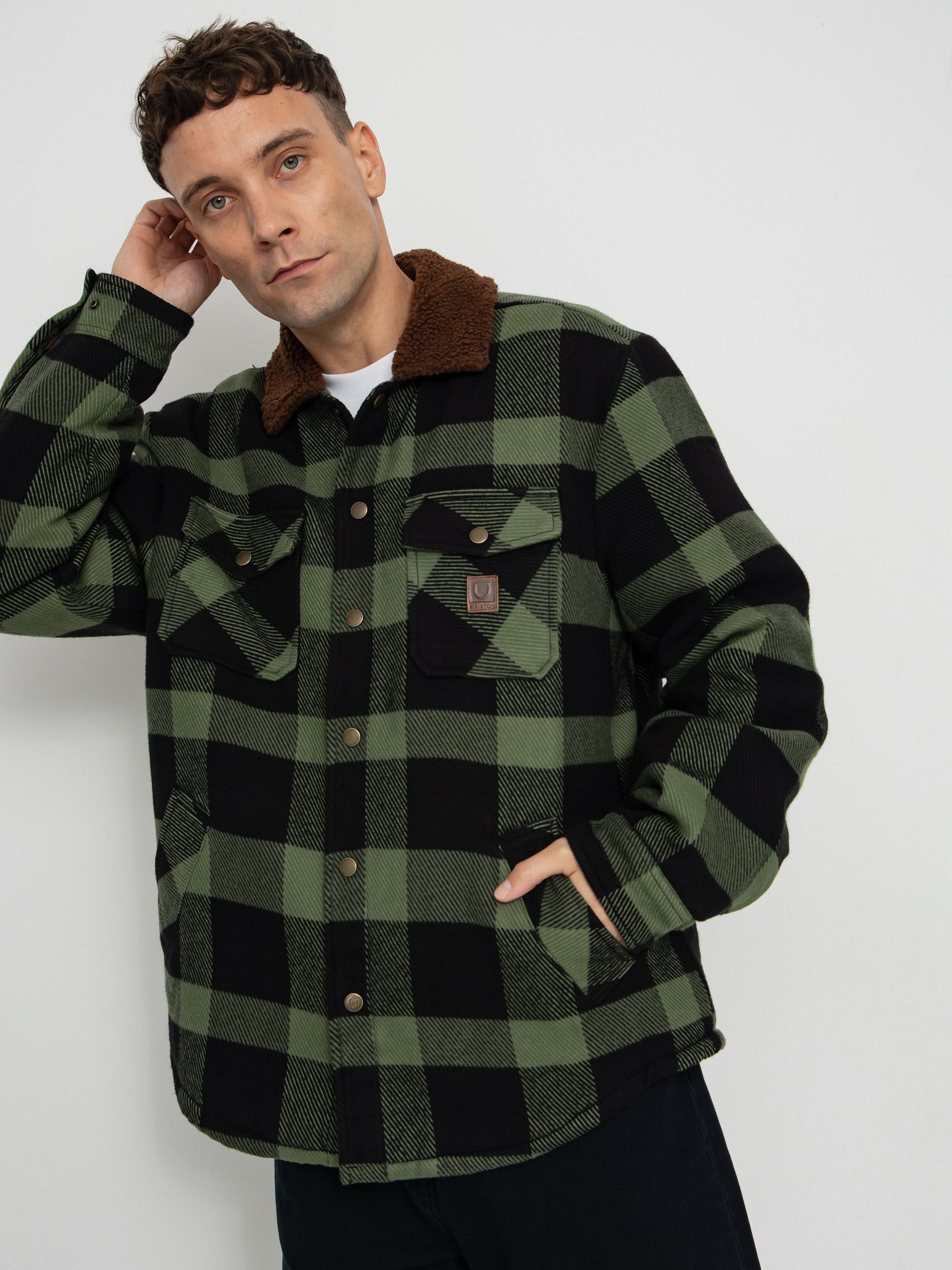 Geacu0103 Brixton Durham Lined (black/wild green flannel)