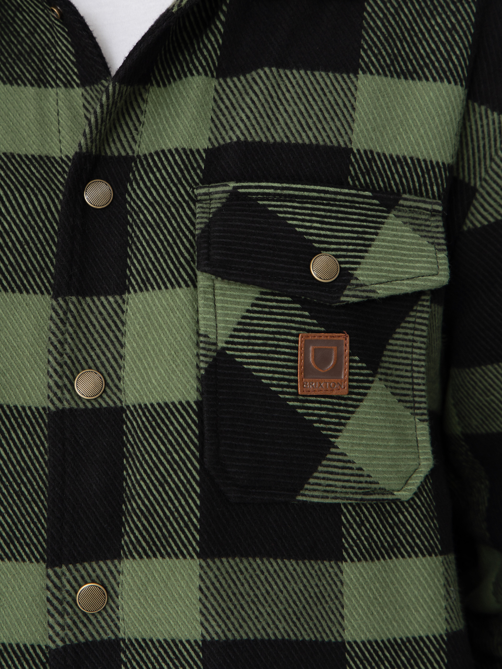 Geacă Brixton Durham Lined (black/wild green flannel)