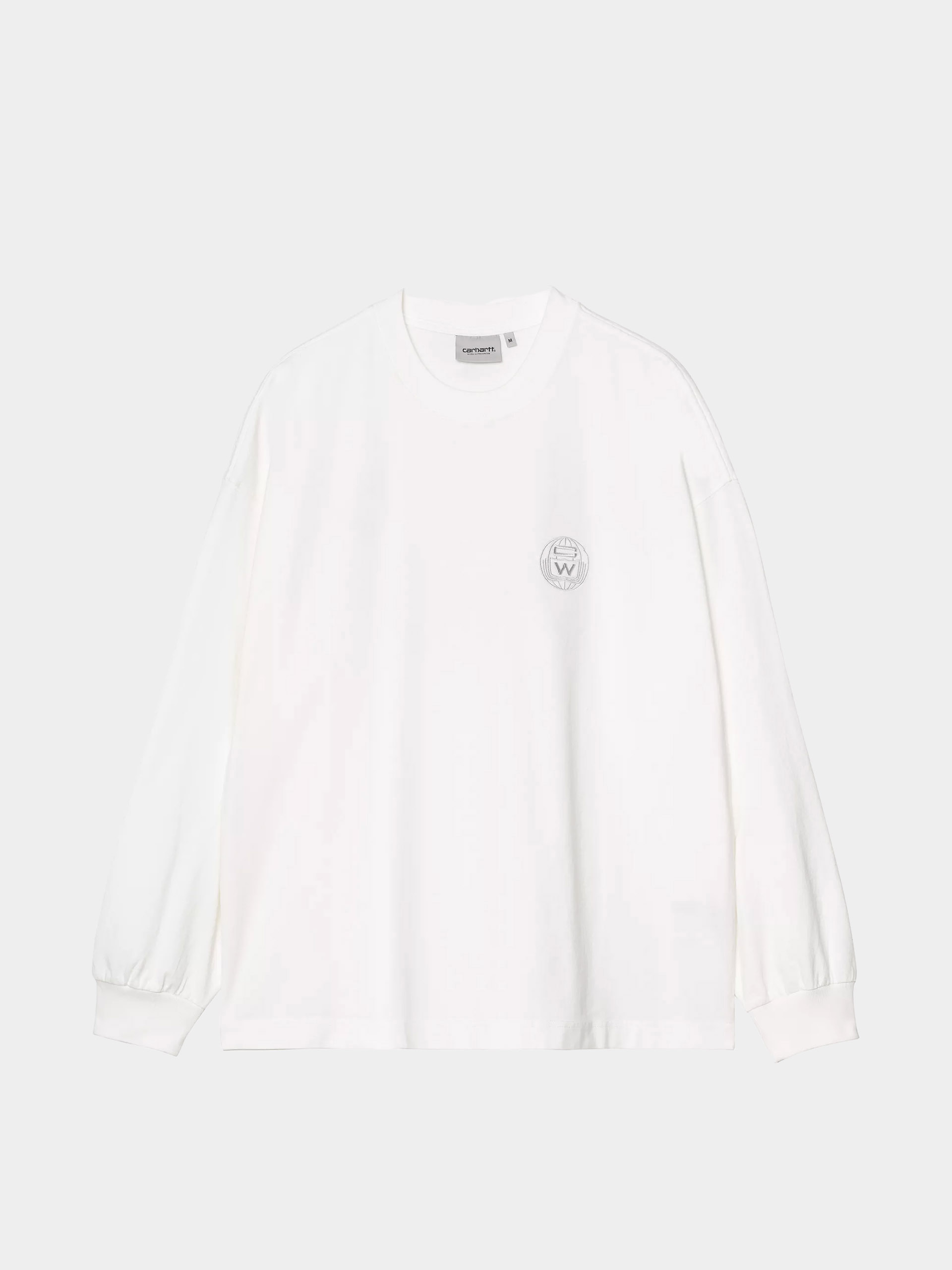 Longsleeve Carhartt WIP World Class (white/heavy stone wash)