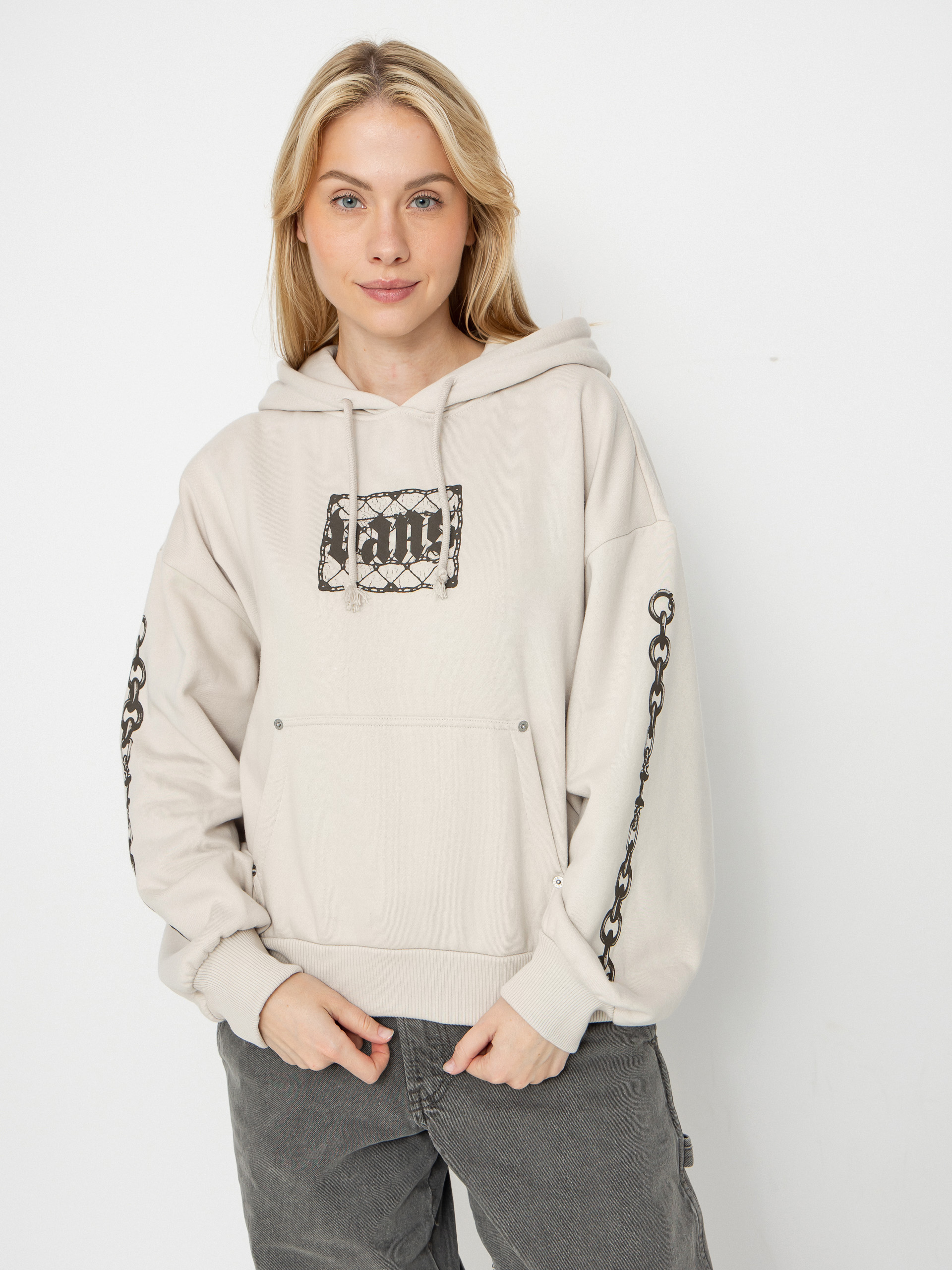 Hanorac cu glugă Vans After Dark Retro HD Wmn (taupe mist)