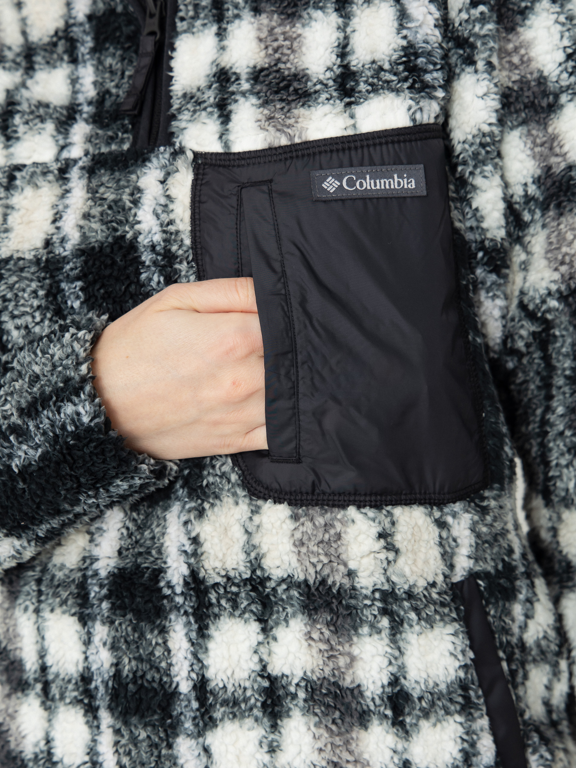 Pentru femei Hanorac din fleece Columbia West Bend 1/4 Zip II (black herringplaid)