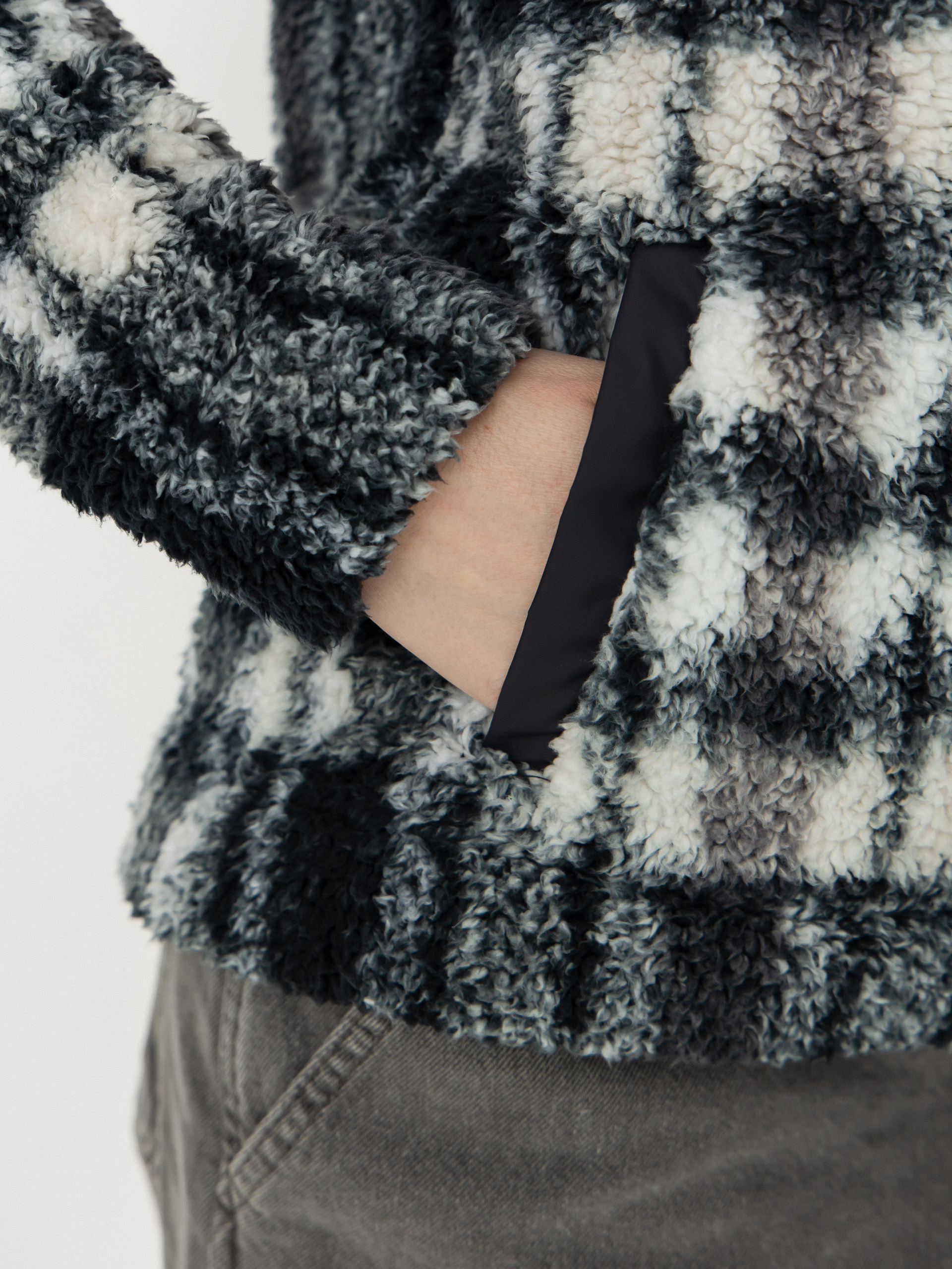 Pentru femei Hanorac din fleece Columbia West Bend 1/4 Zip II (black herringplaid)