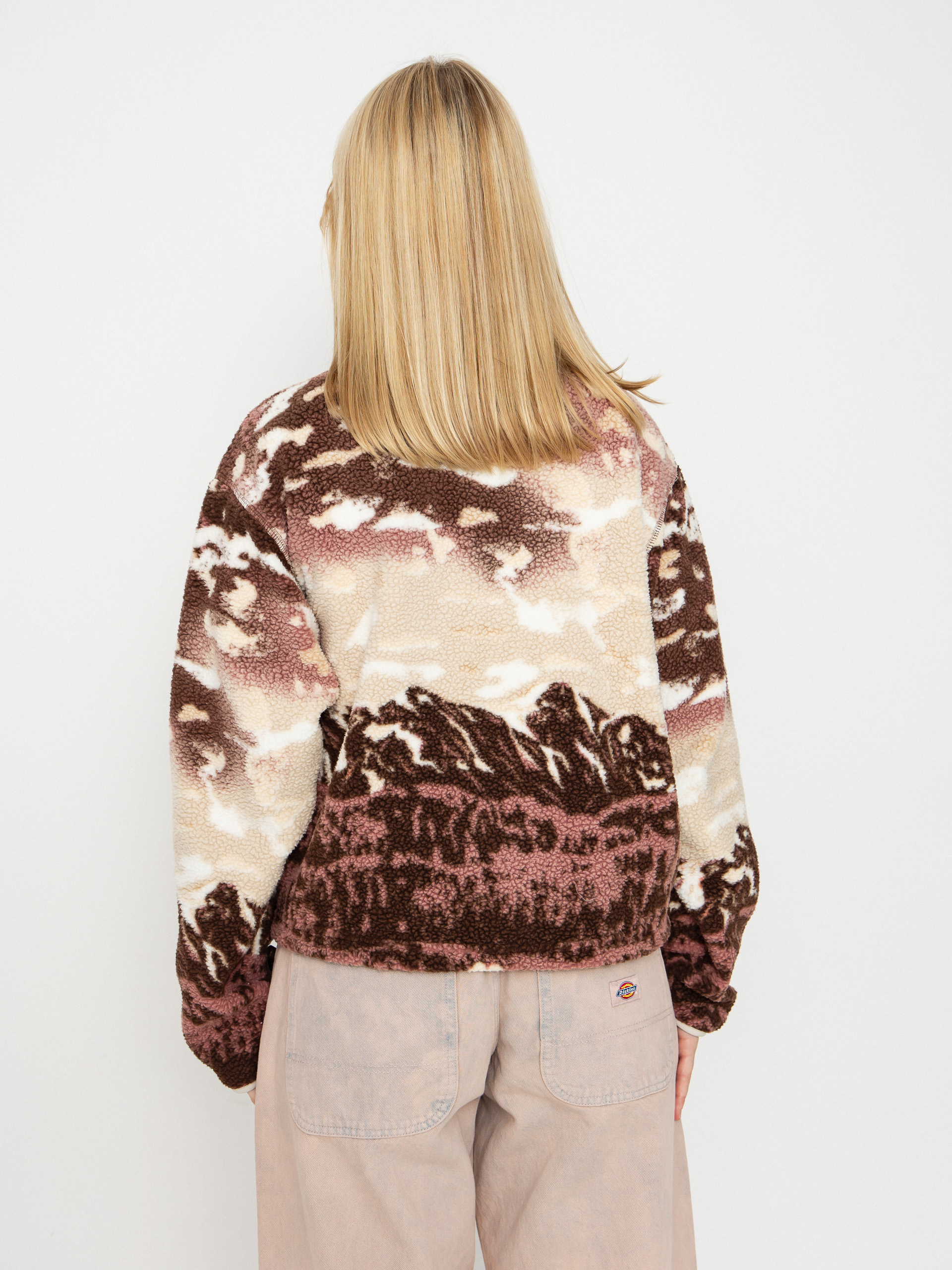Pentru femei Hanorac din fleece Columbia Helvetia II Printed Cropped Half Snap (tobacco sisters/dark stone)