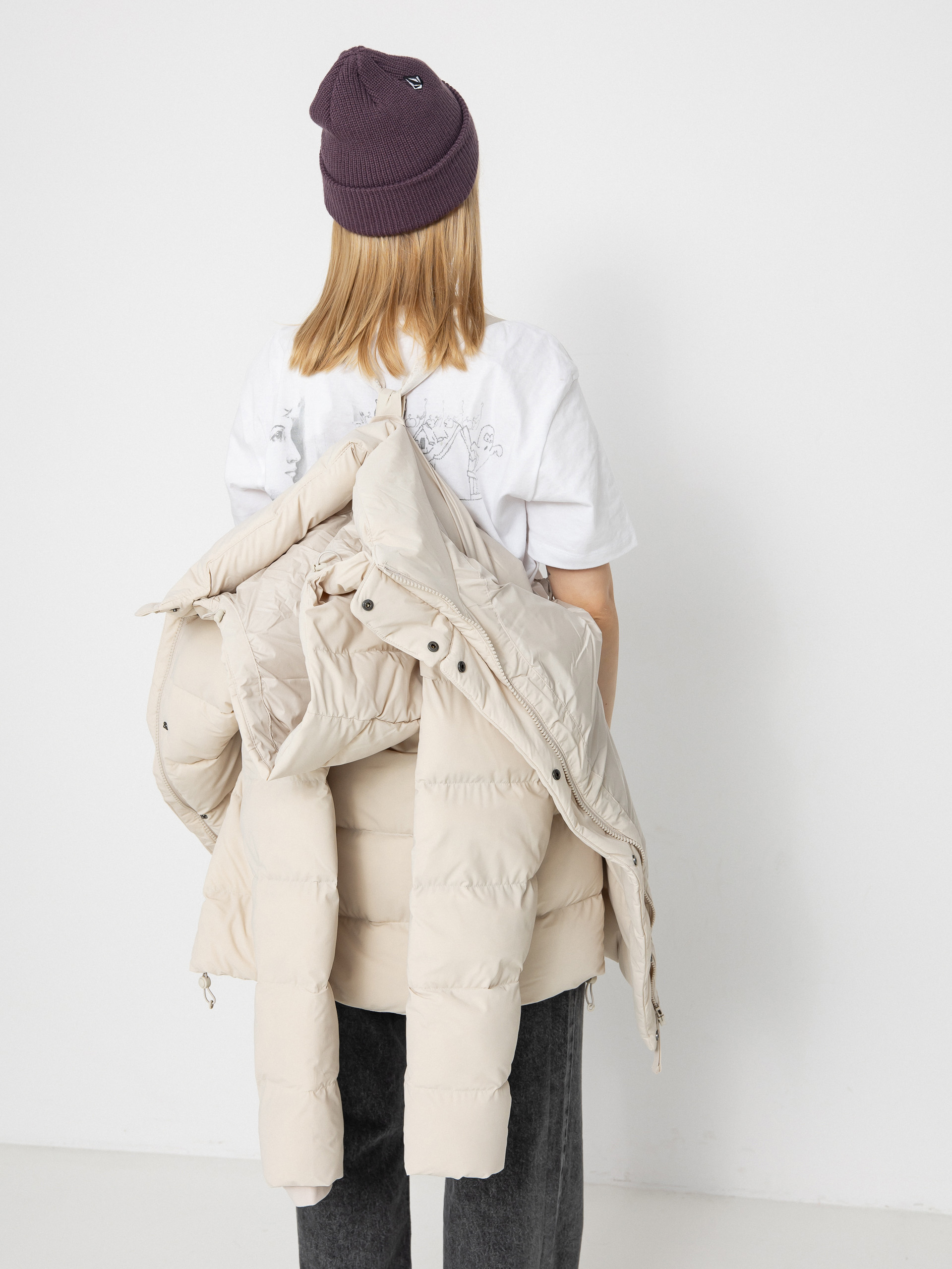 Geacă Columbia Amaze Puff Mid Hooded Wmn (dark stone)