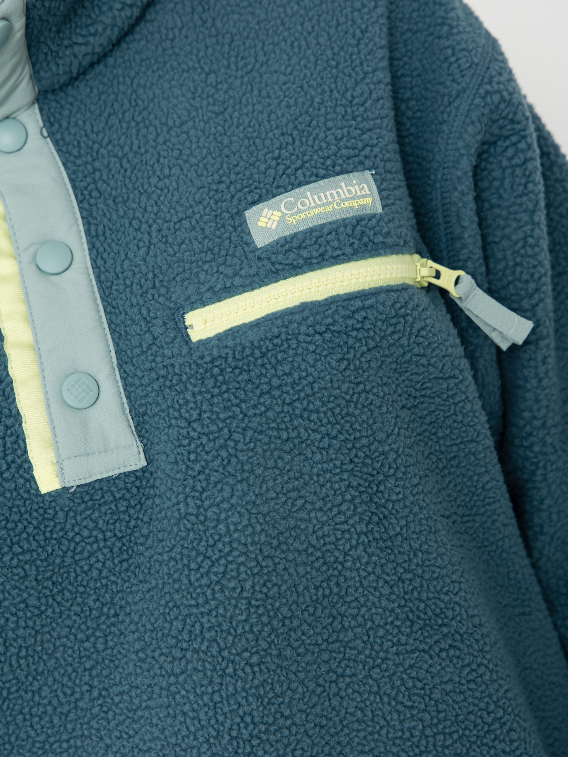 Pentru femei Hanorac din fleece Columbia Helvetia II Cropped Half Snap (everblue/crushed blue/citron haze)