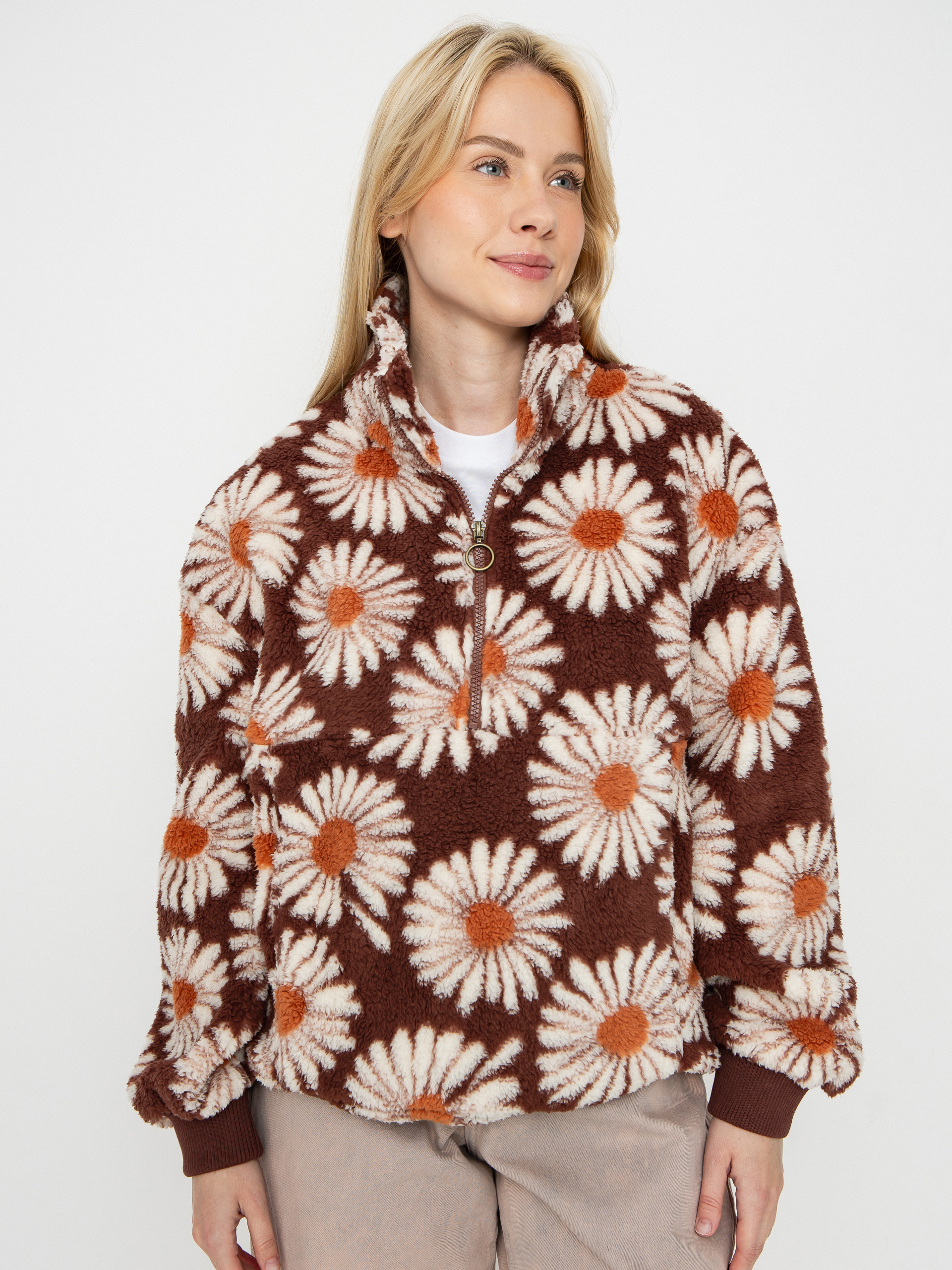 Hanorac din fleece Billabong Time Off Wmn (espresso)
