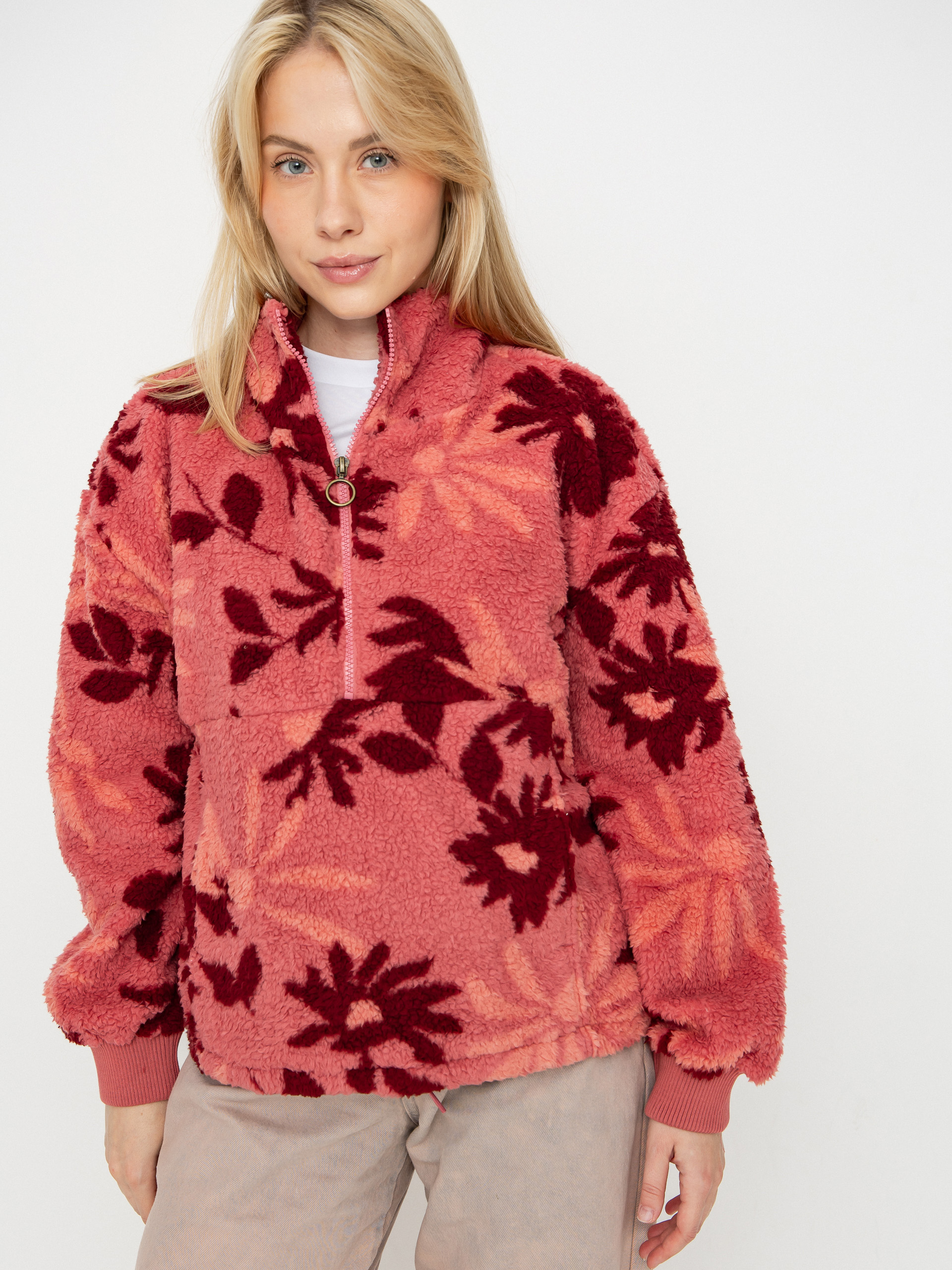 Hanorac din fleece Billabong Time Off Wmn (mauve rose)