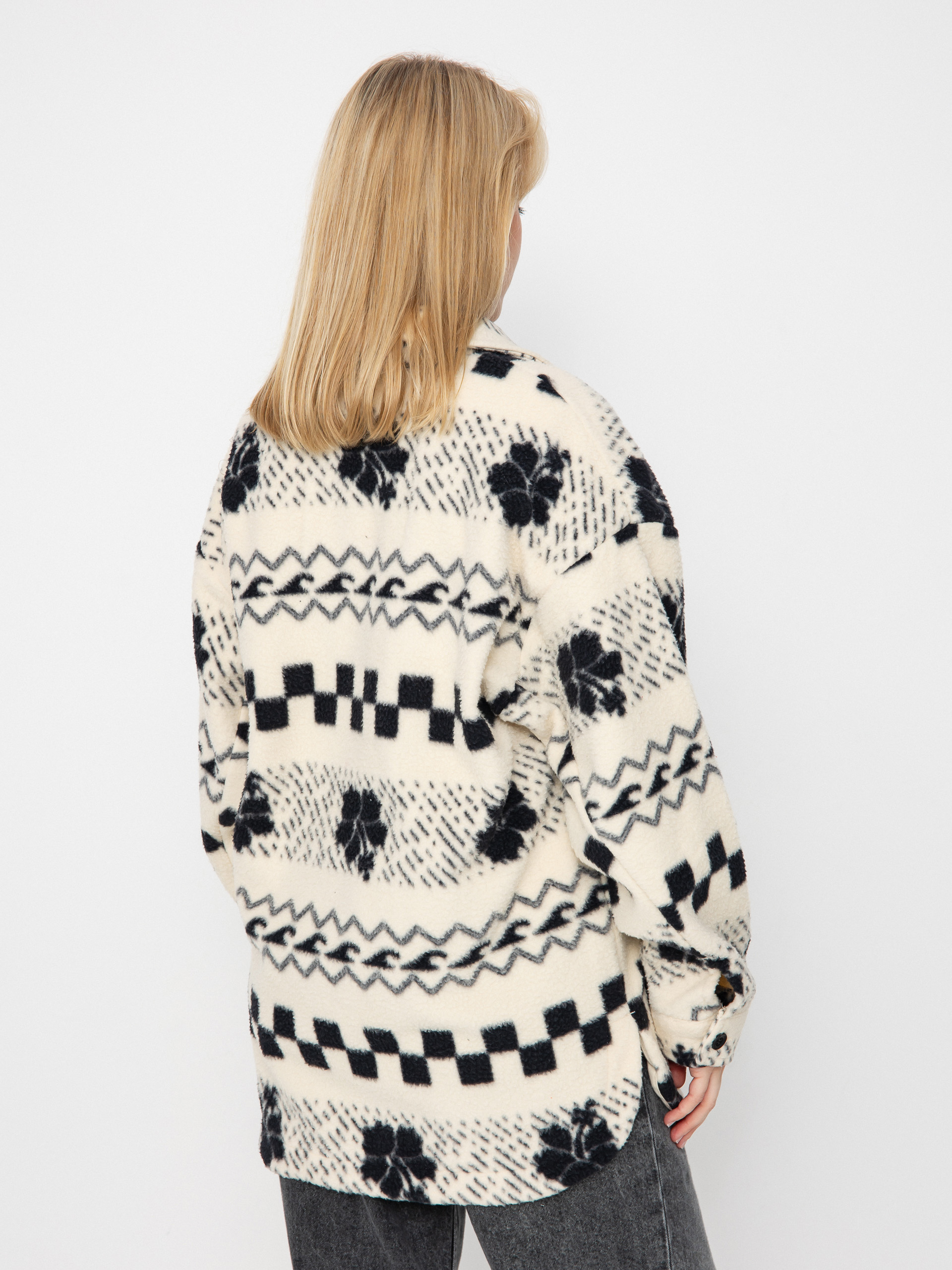 Pentru femei Hanorac din fleece Roxy Morning Crush Shacket (parchment morning crush)