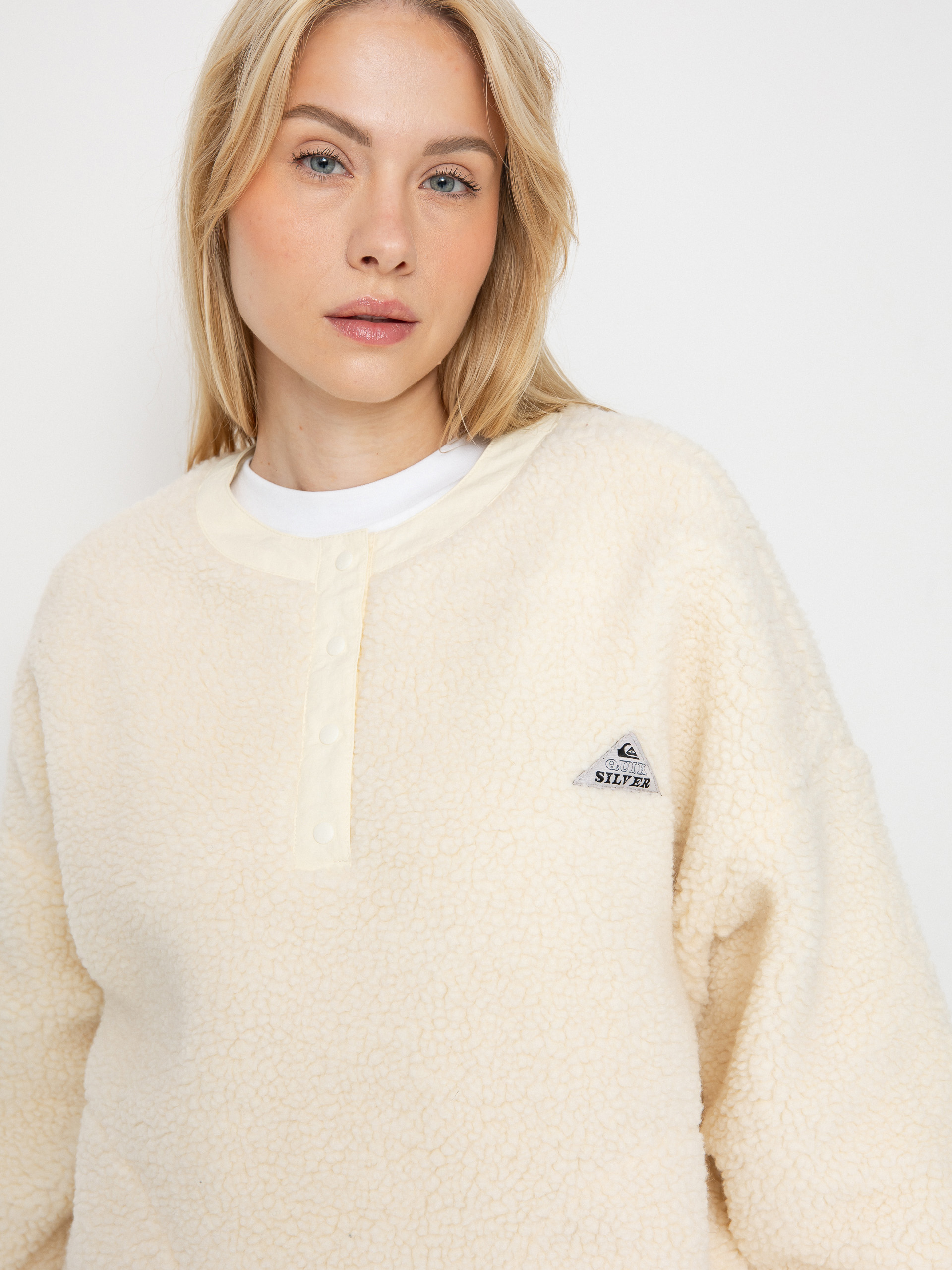 Pentru femei Hanorac din fleece Quiksilver Barranco Crew (snow white)