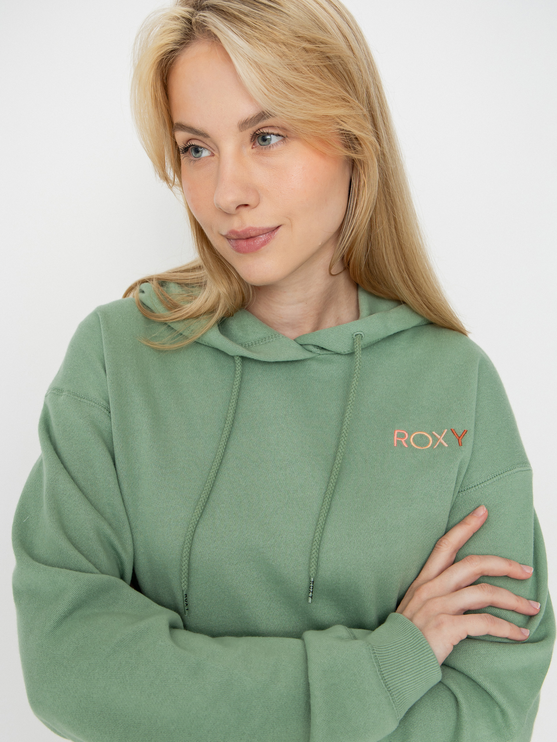 Hanorac cu glugă Roxy Saturdaze HD Wmn (basil)