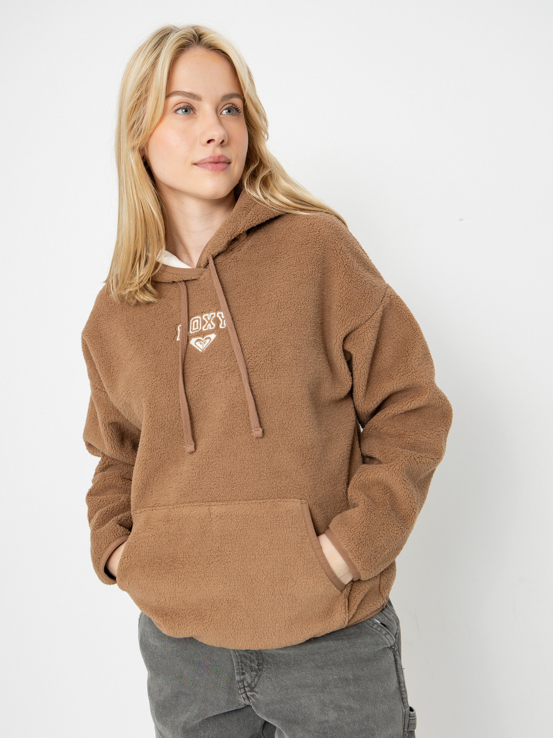 Hanorac din fleece Roxy Cool Calling Wmn (woodsmoke)