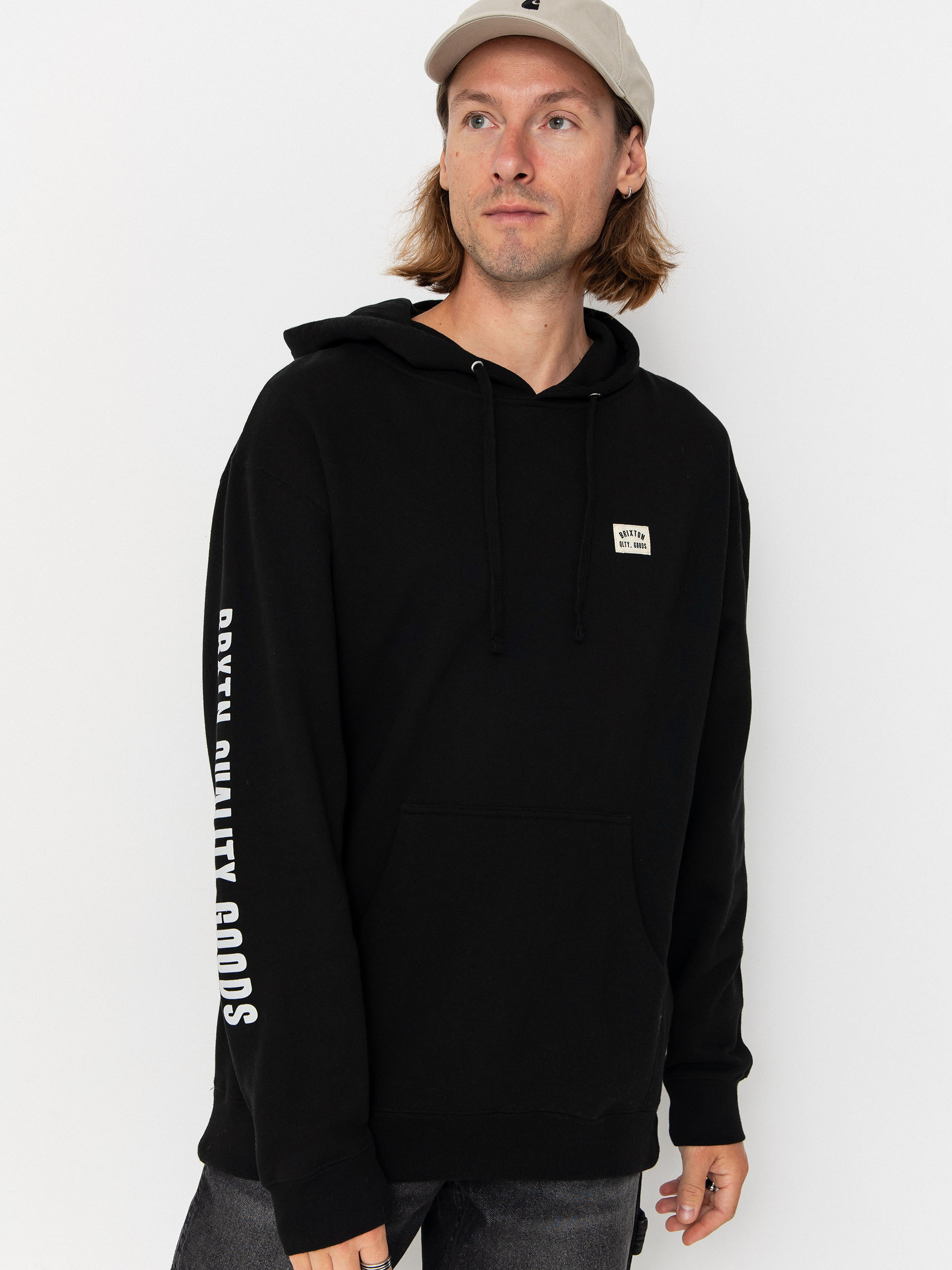 Hanorac cu glugă Brixton Woodburn Label HD (black)