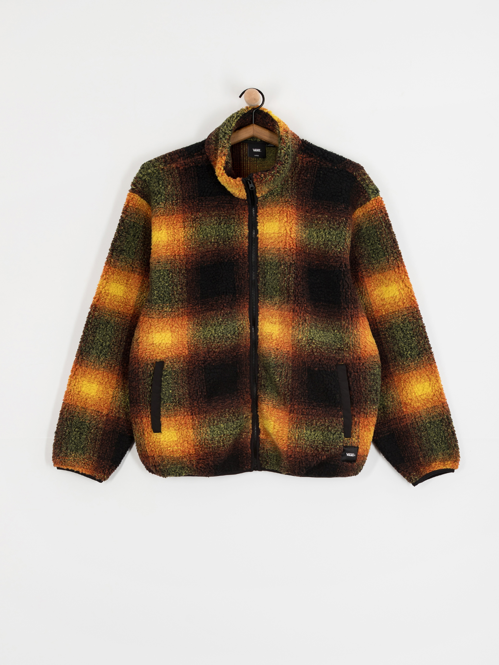 Pentru bărbați Hanorac din fleece Vans Heights Sherpa Full Zip (black/herritage mustard)