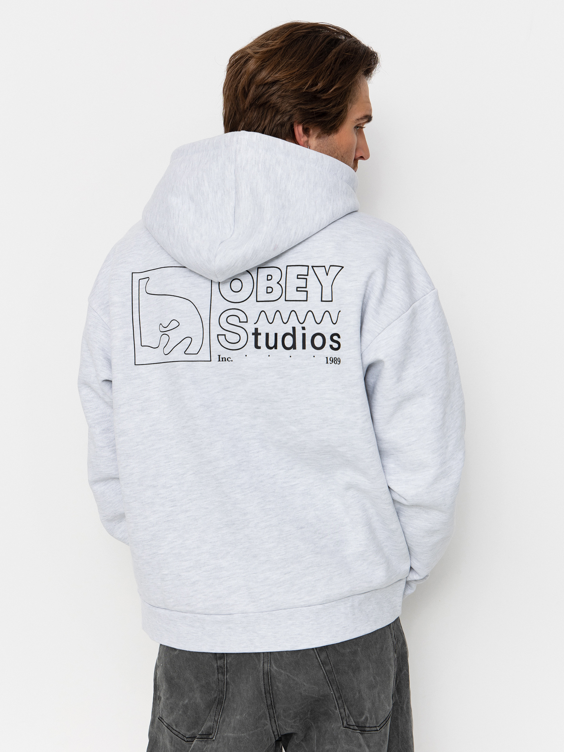 Hanorac cu glugă OBEY Nico Extra Heavy HD (ash grey)