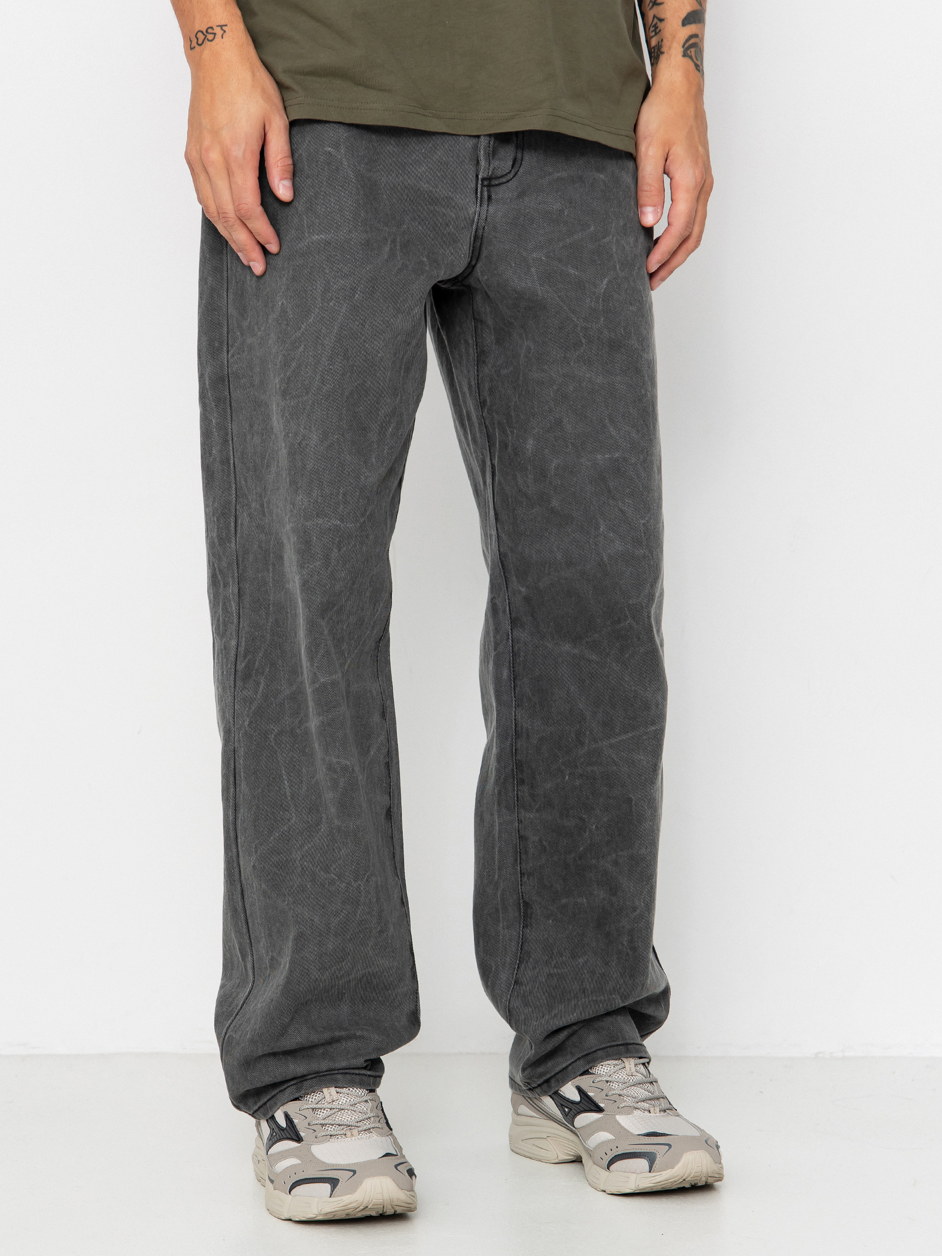 Pantaloni OBEY Classic Wrinkle Baggy Denim (black wrinkle wash)