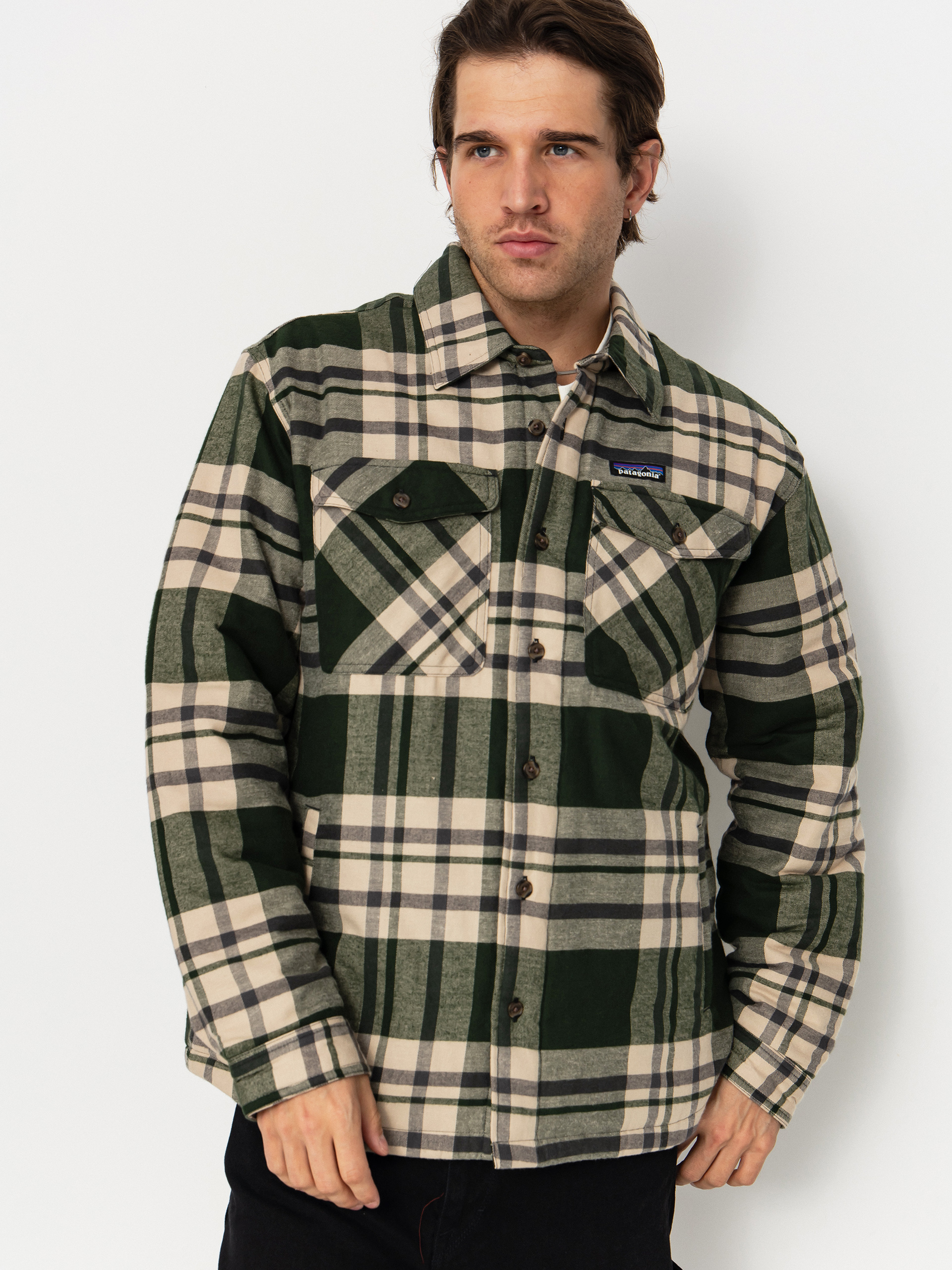 Cămașă Patagonia LW Insulated Fjord Flannel (ashore old growth green)