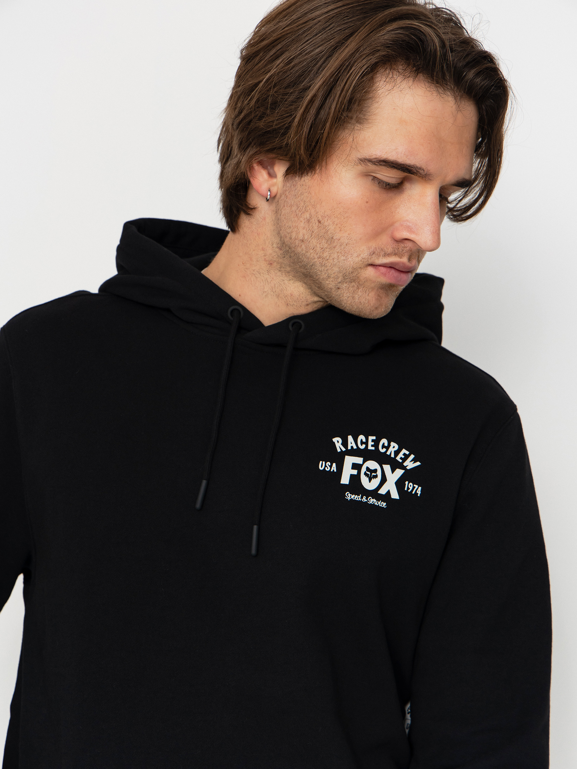 Hanorac cu glugă Fox Slogan HD (black)