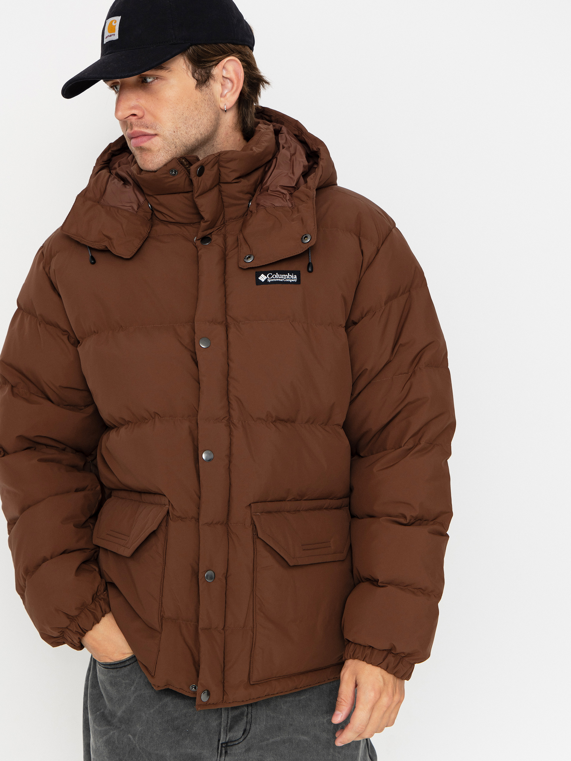 Geacă Columbia Wallowa Down Hooded - maro (tobacco)
