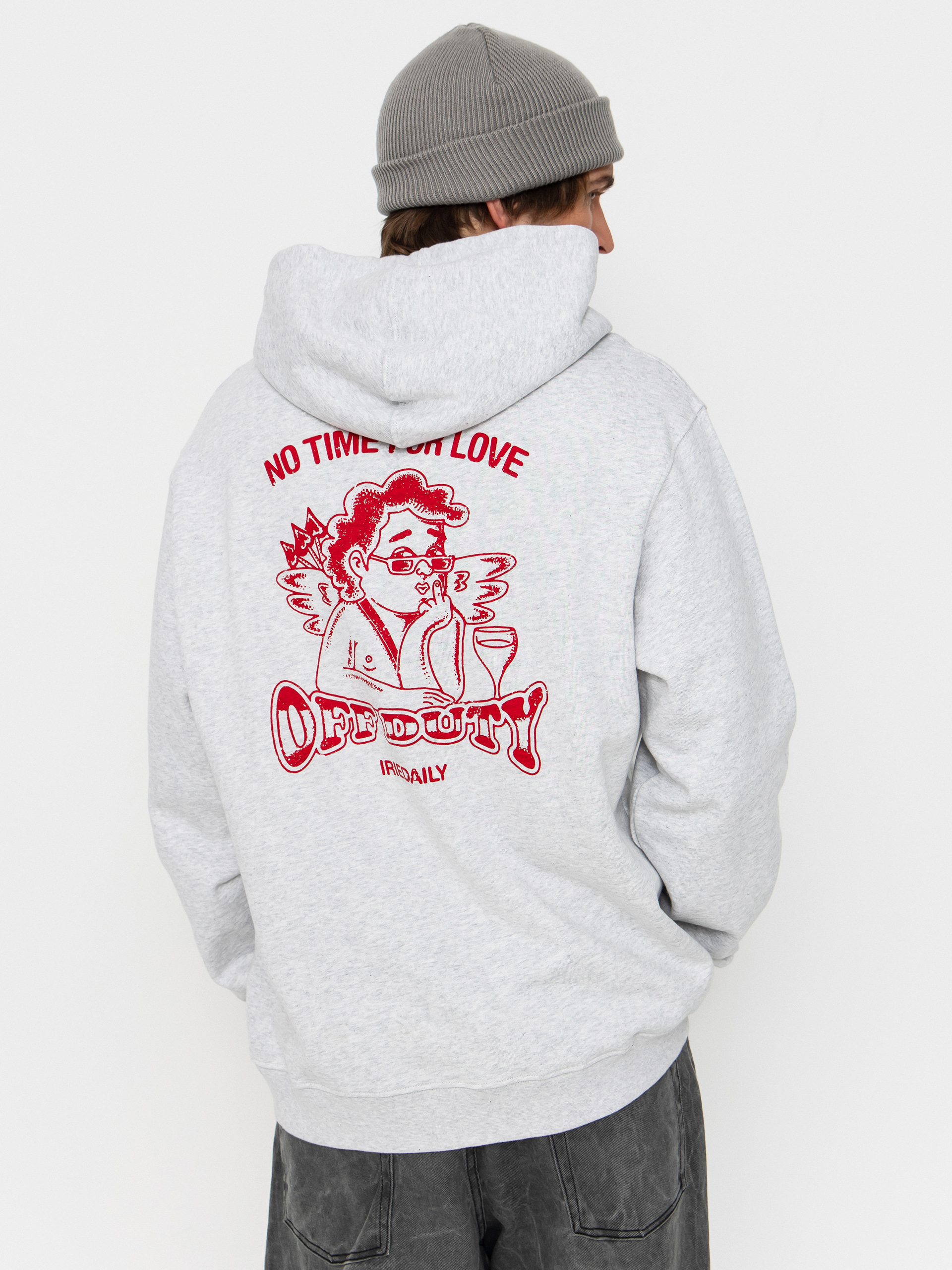 Hanorac cu glugă Iriedaily No Love HD (ash heather)