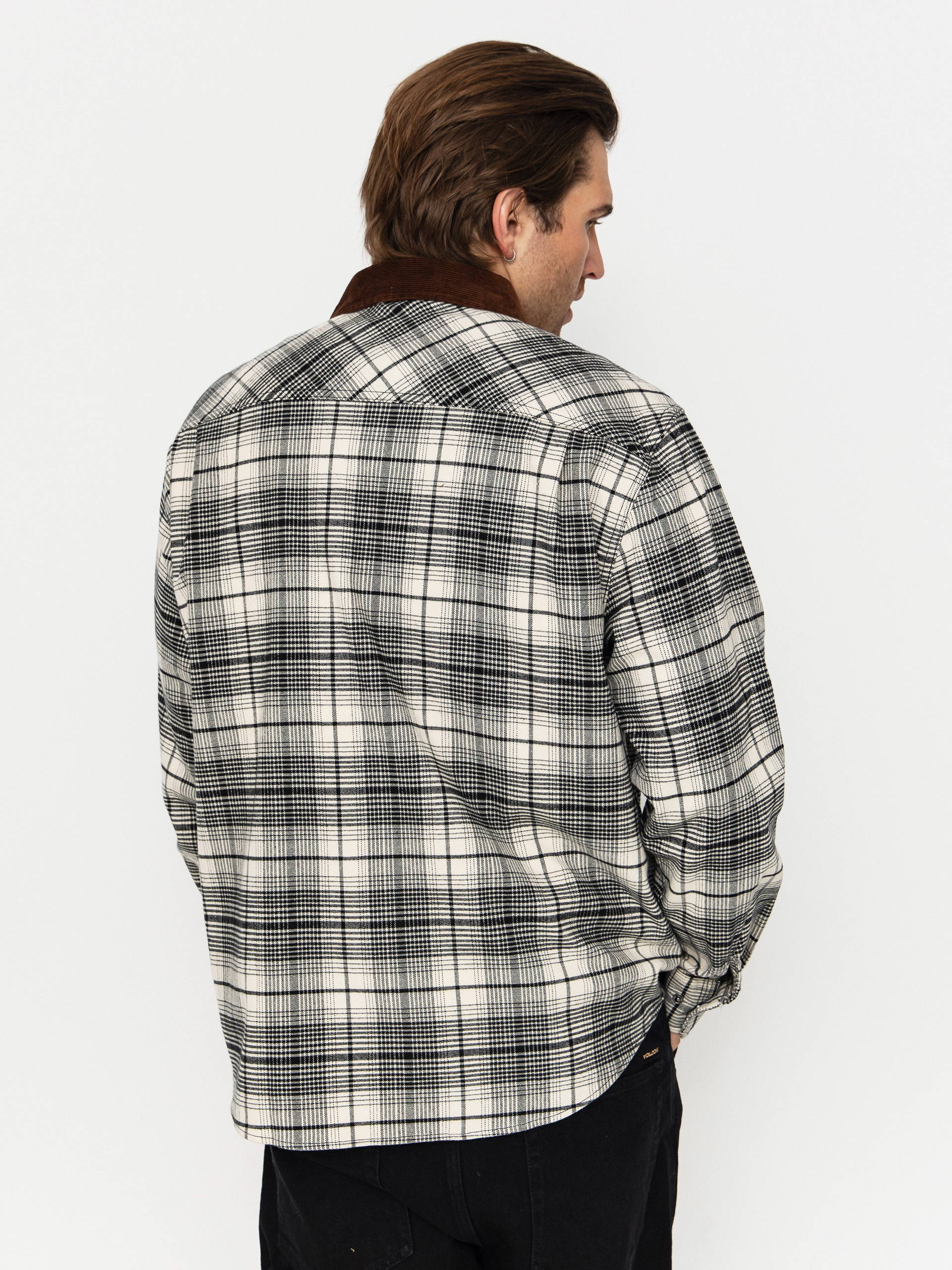 Cămașă Brixton Builders Bowery Perf Flannel (off white/black)