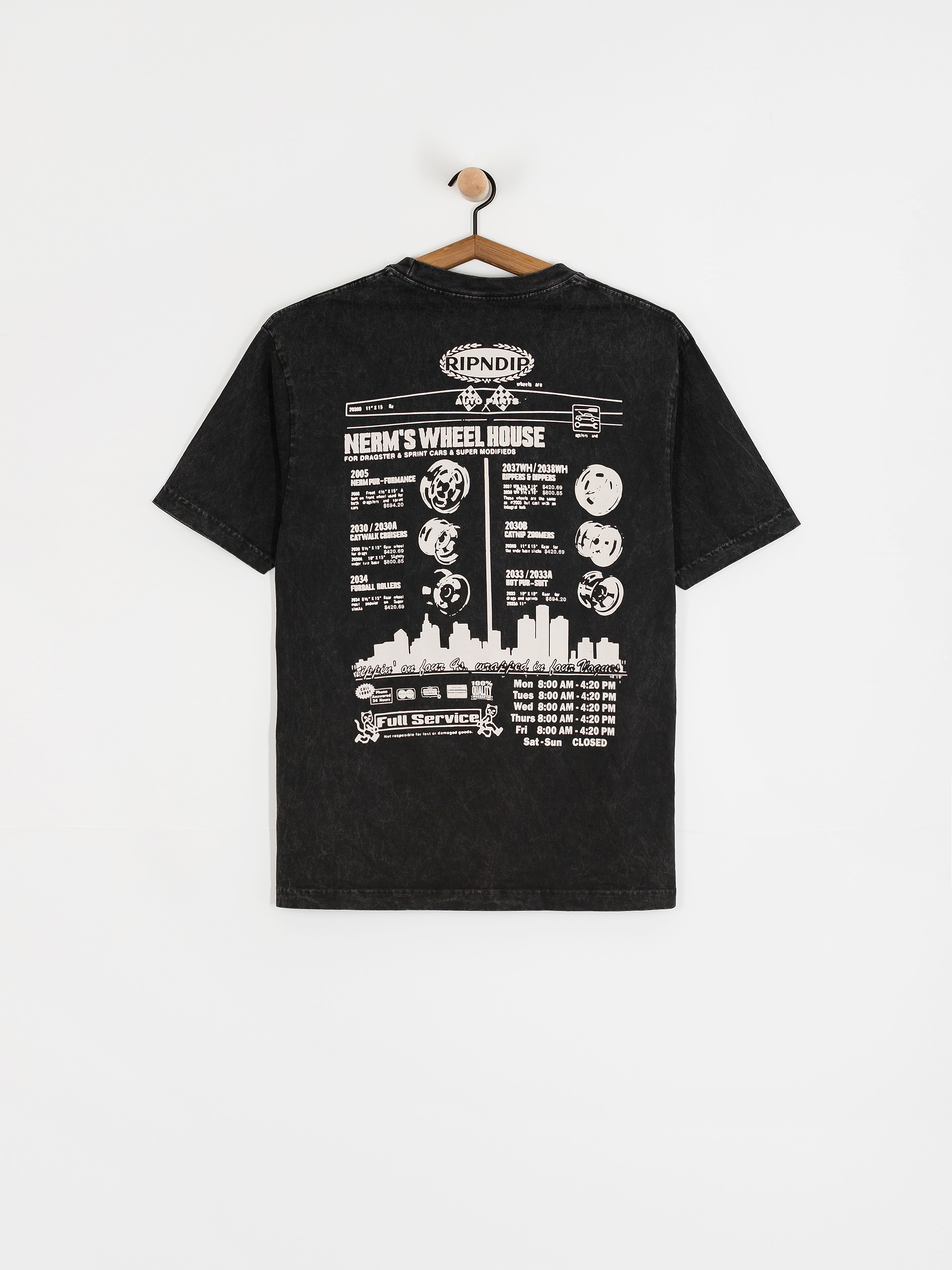 Tricou RipNDip Nerm Wheels (black vintage wash)