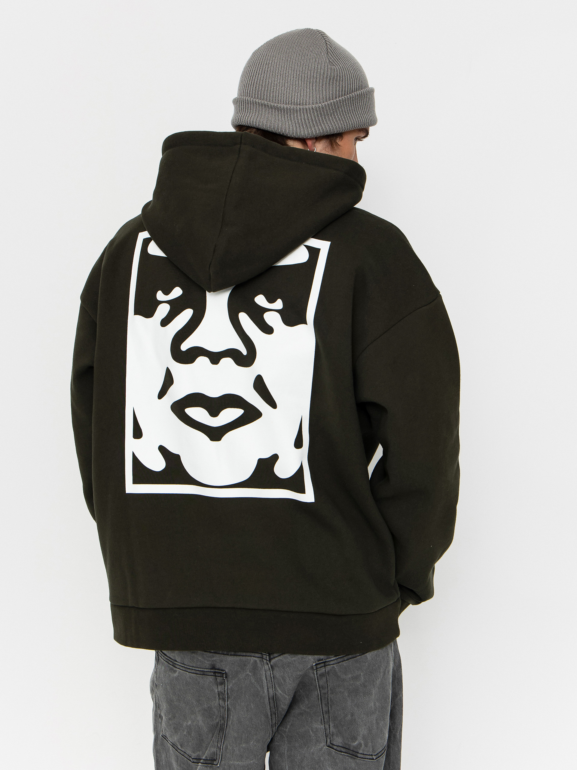 Hanorac cu glugă OBEY Bold Icon Extra Heavy HD (rosin)