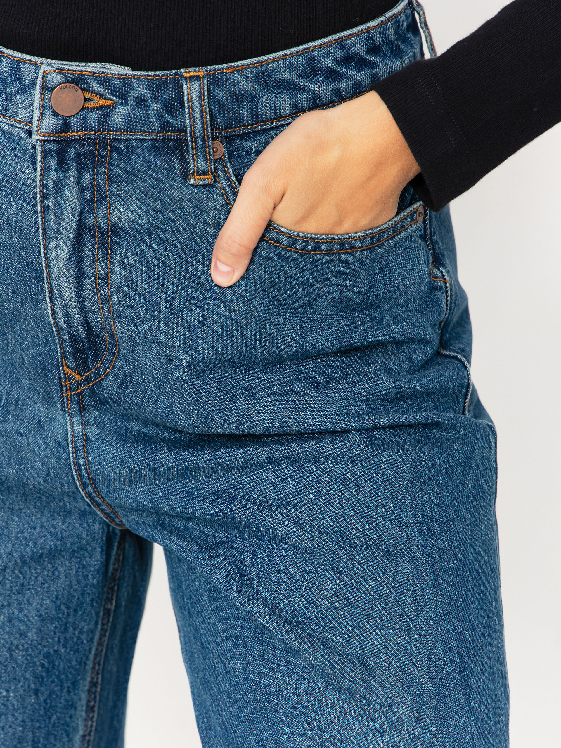 Pantaloni Volcom Stoned Bf Hirise Wmn (indigo ridge wash)