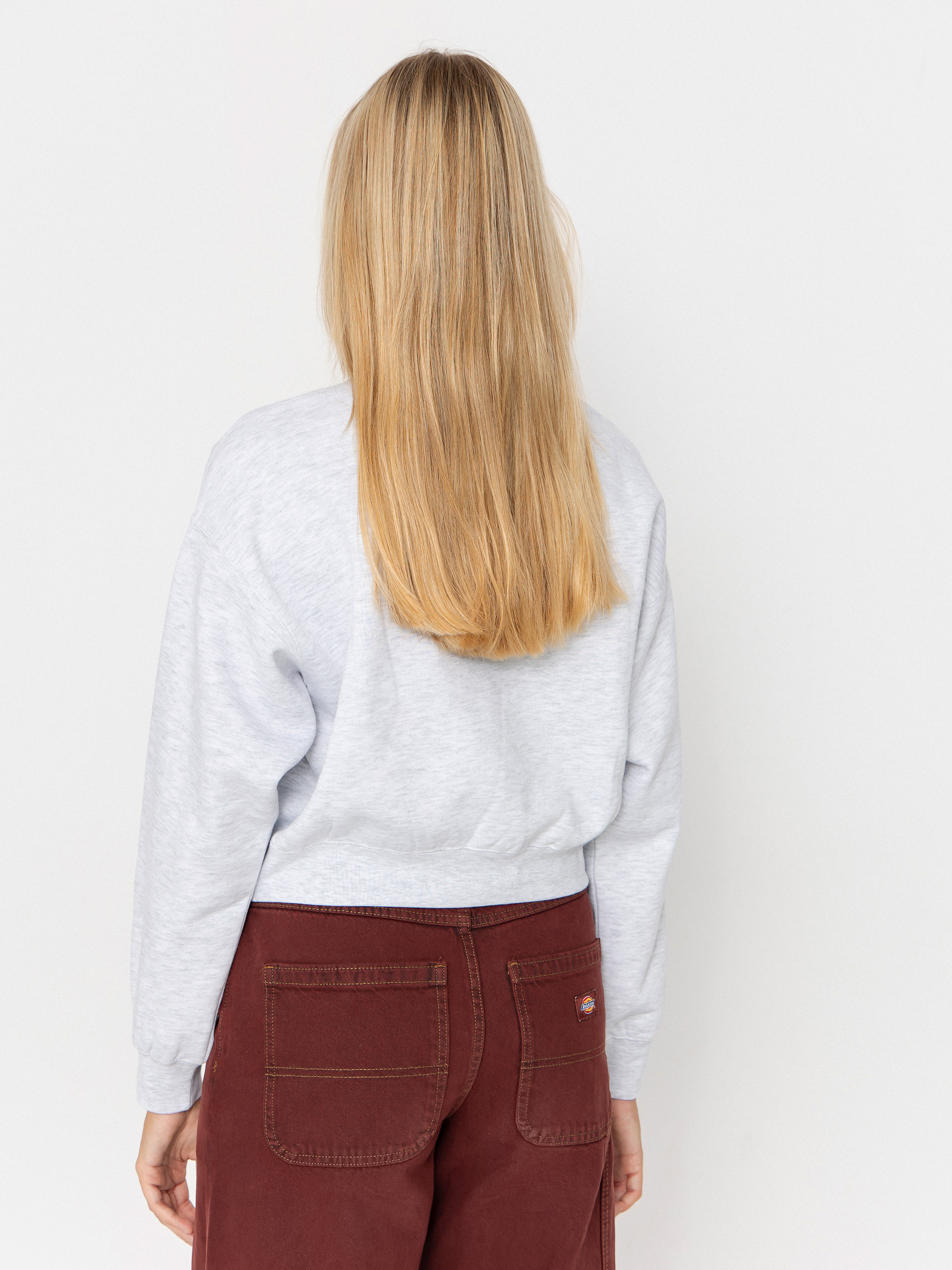 Hanorac OBEY Blocks Cropped Crew Wmn (ash grey)