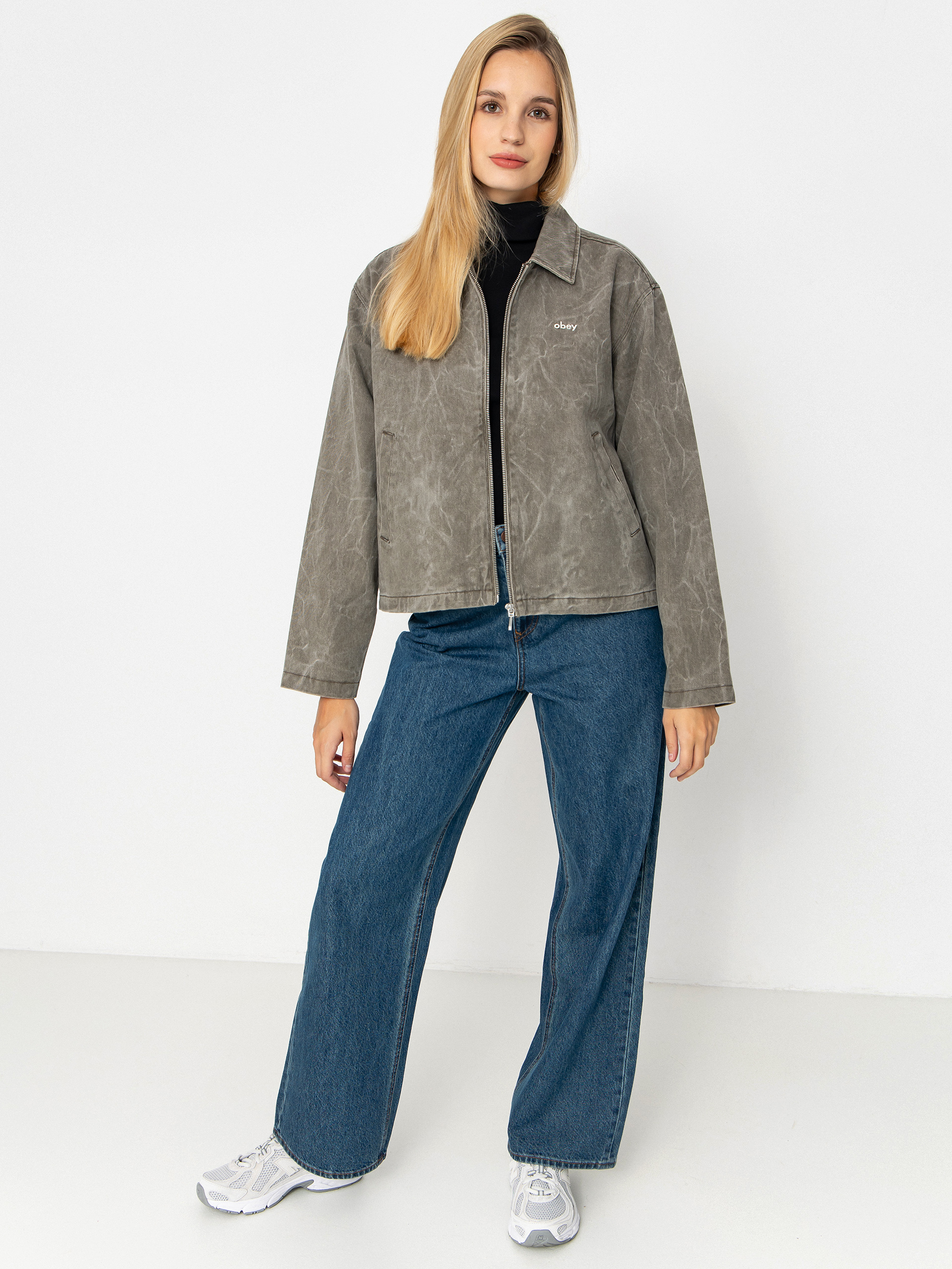 Geacu0103 OBEY Donovan Zip Wmn (major brown wrinkle wash)