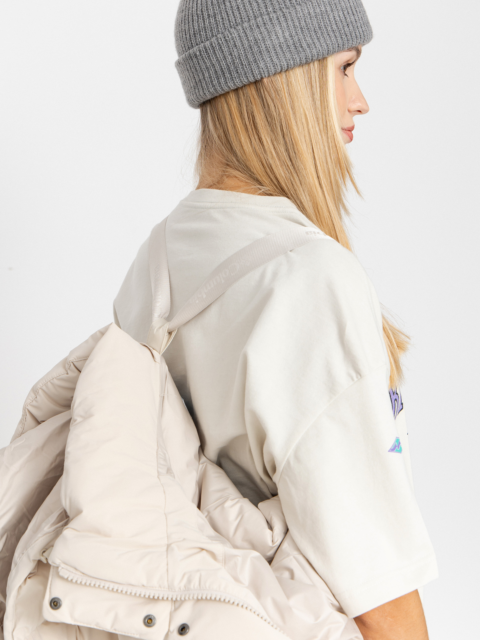 Geacă Columbia Amaze Puff Hooded Wmn (dark stone)